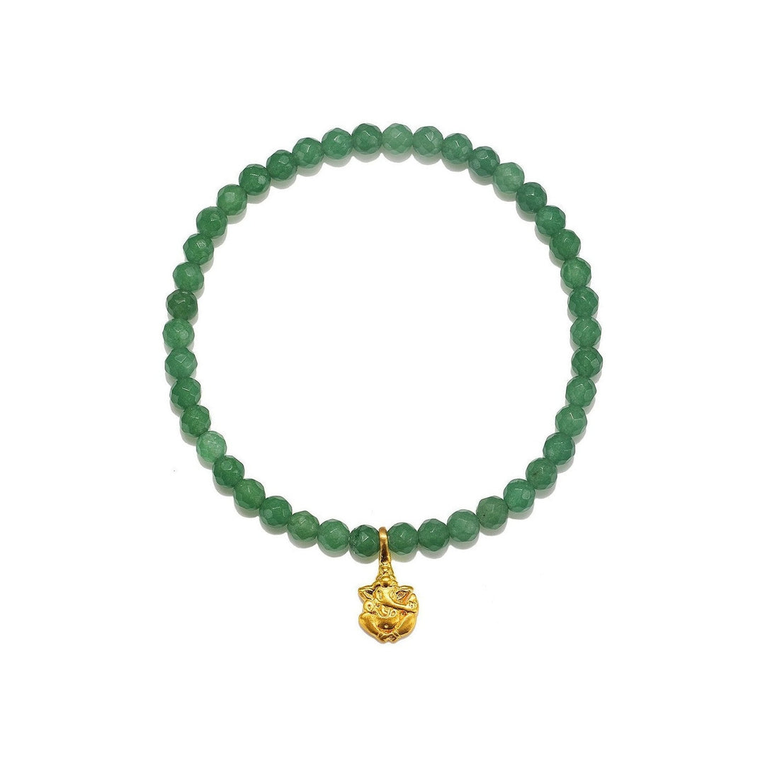Satya Jewelry Armband Ganesha Hindu God, Guided Transf. Jade, vergoldet