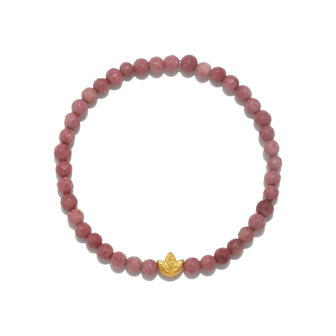 Satya Jewelry Armband Healing Journey Rhodonite, vergoldet