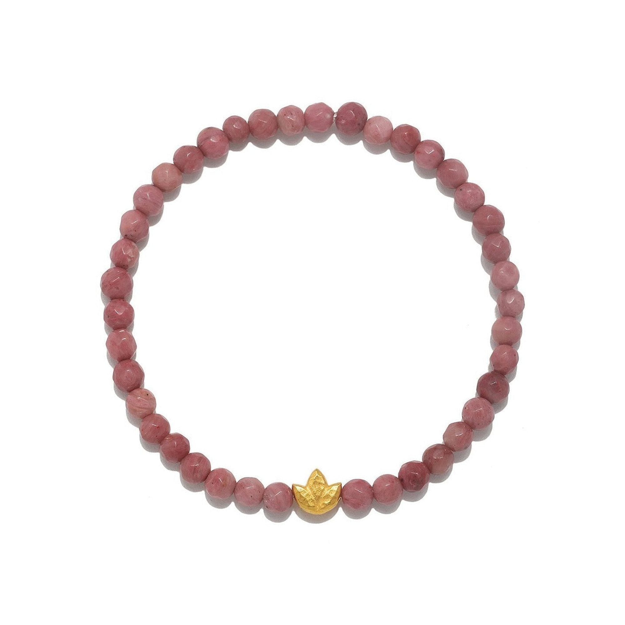 Satya Jewelry Armband Healing Journey Rhodonite, vergoldet