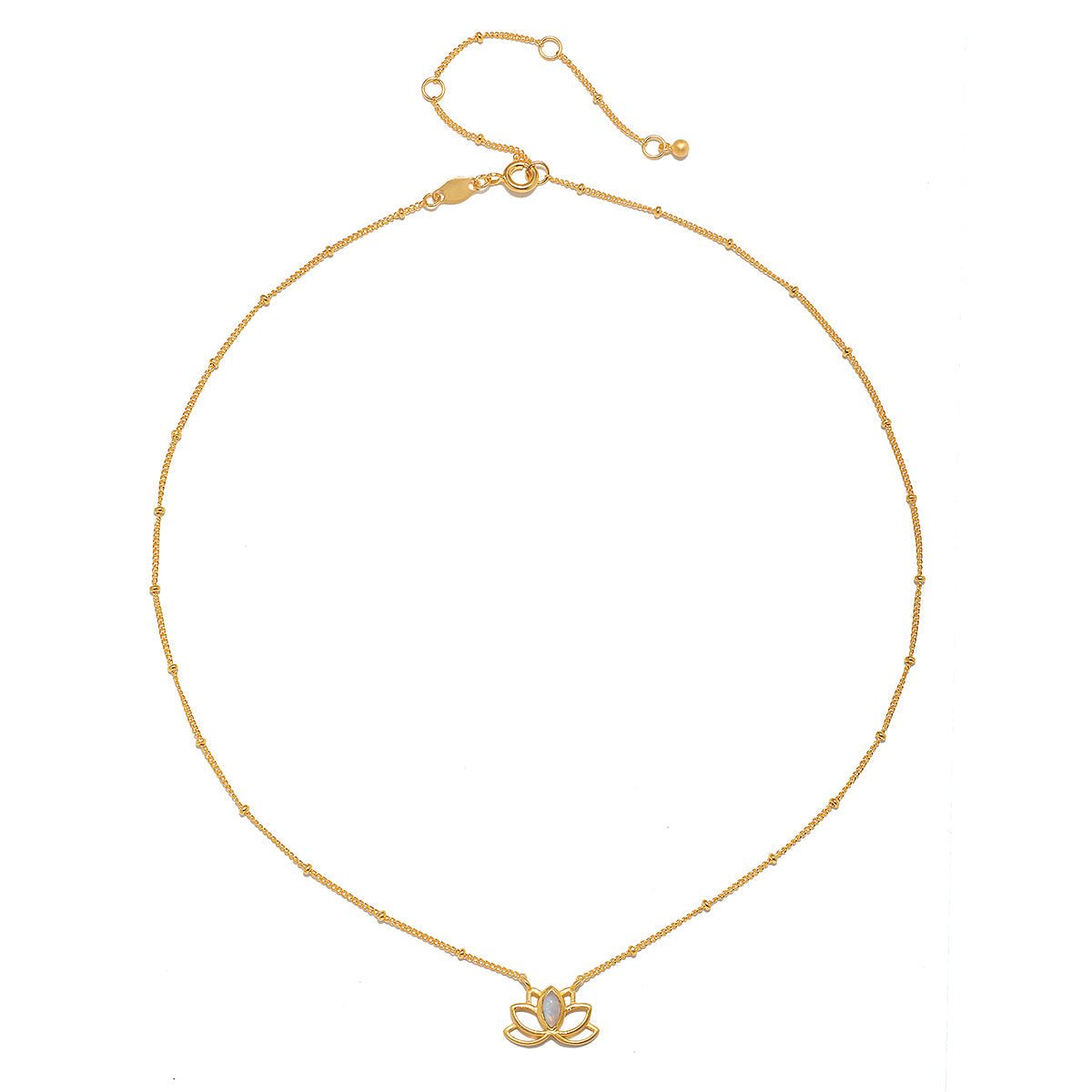 Satya Jewelry Kette Cultivate Intuition Lotus Moonstone, vergoldet