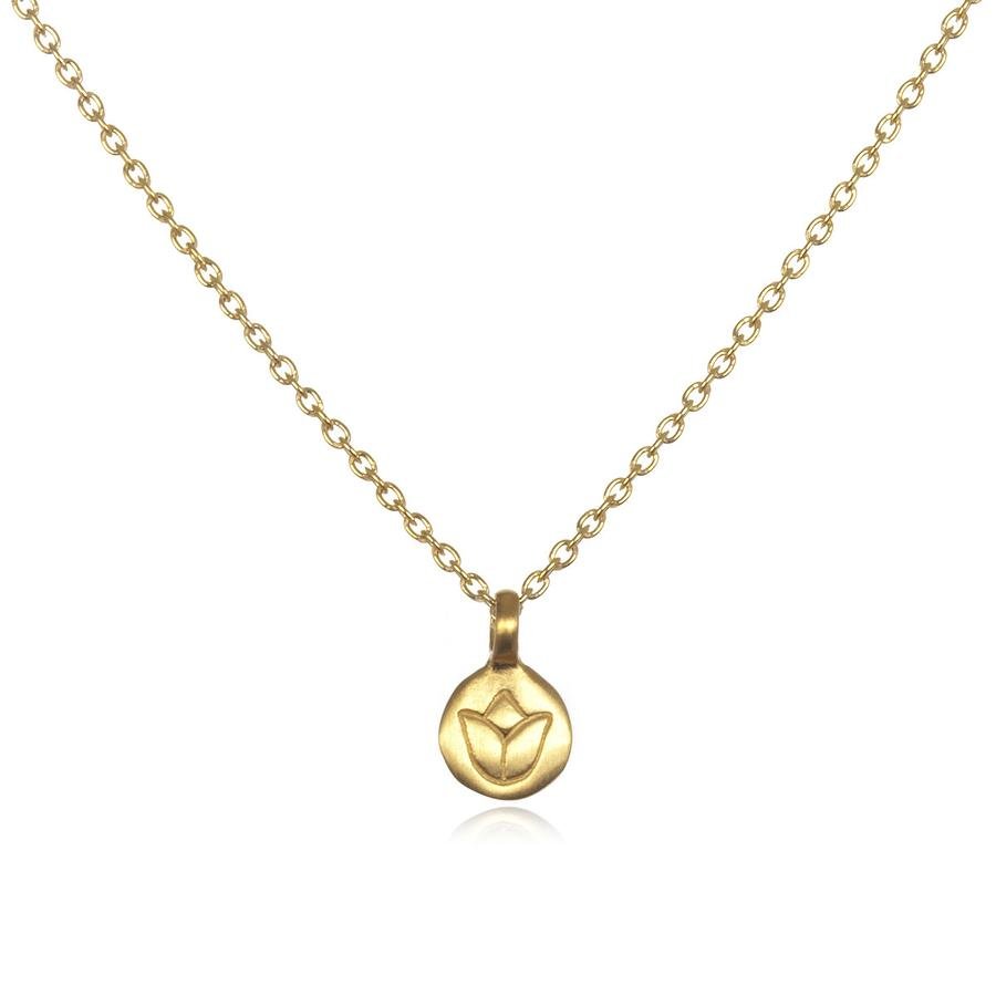 Satya Jewelry Kette Gold Mini Lotus, vergoldet