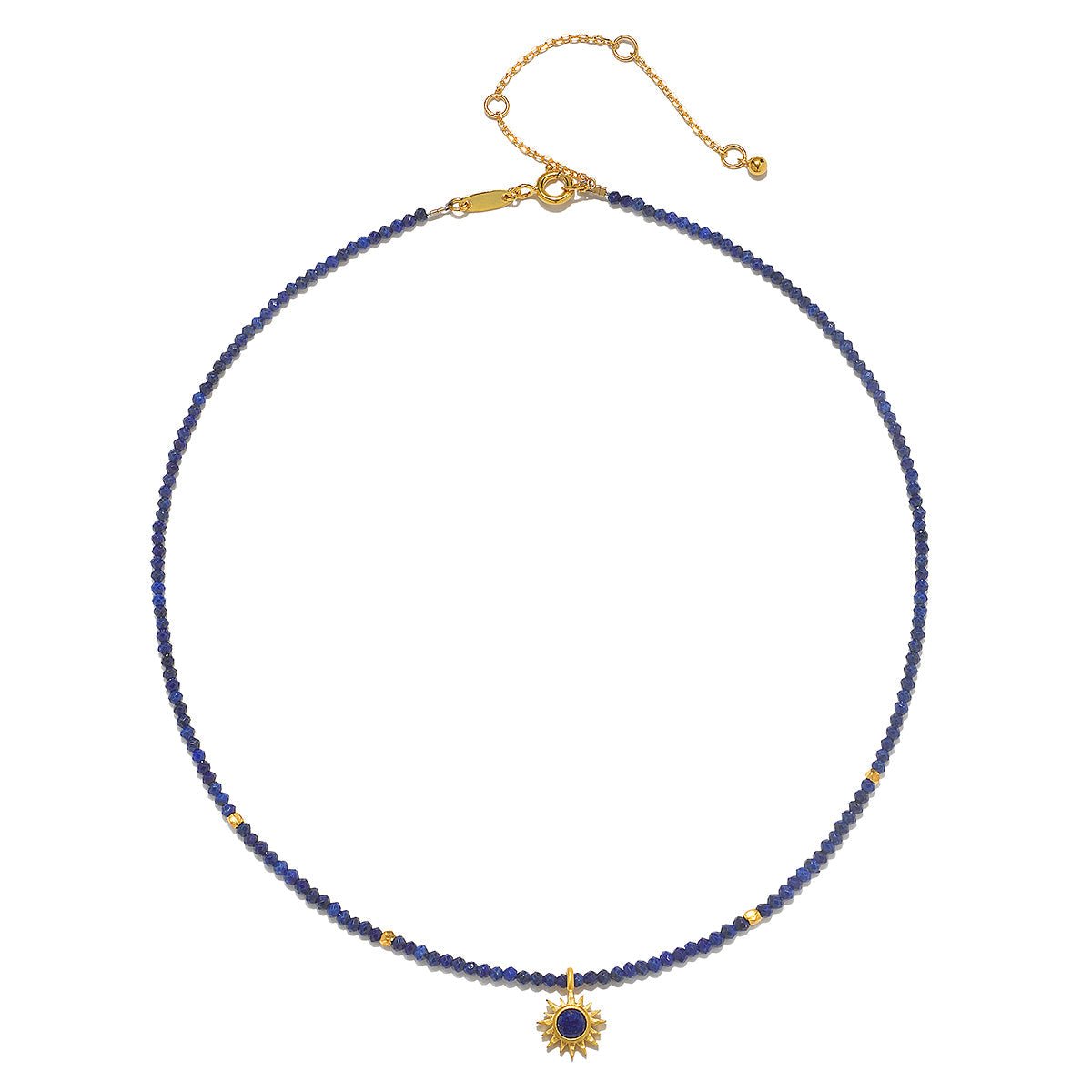 Satya Jewelry Kette Light Seeker Lapis Starburst Choker, vergoldet