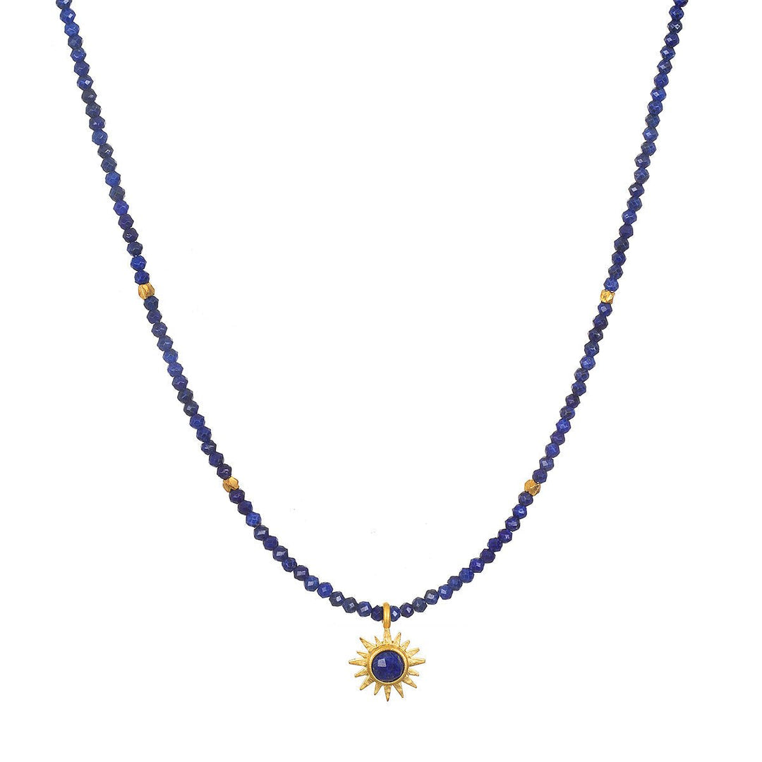 Satya Jewelry Kette Light Seeker Lapis Starburst Choker, vergoldet