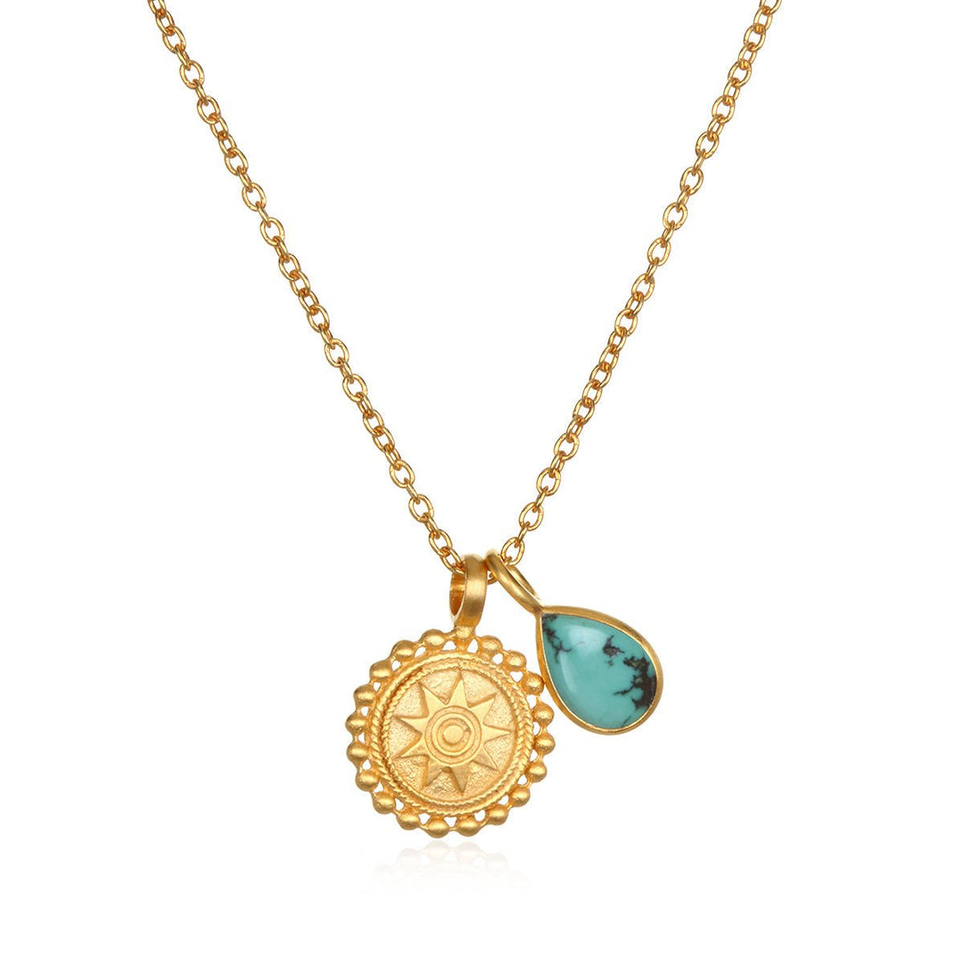 Satya Jewelry Kette Mandala Birthstone - December, vergoldet