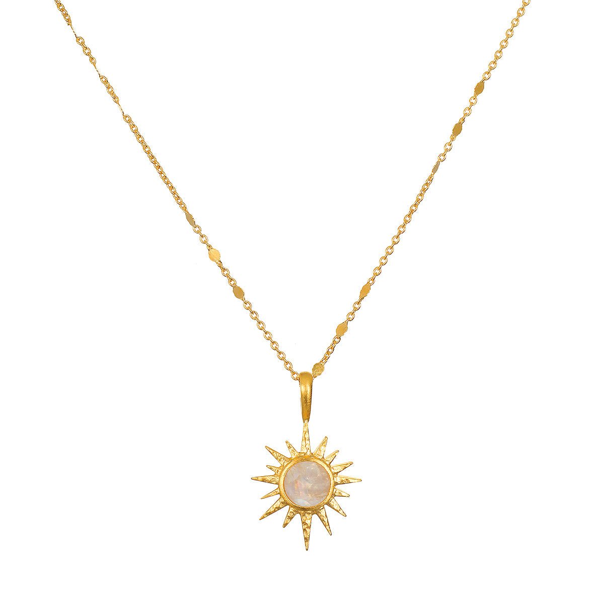 Satya Jewelry Kette North Star Moonstone Starburst, vergoldet