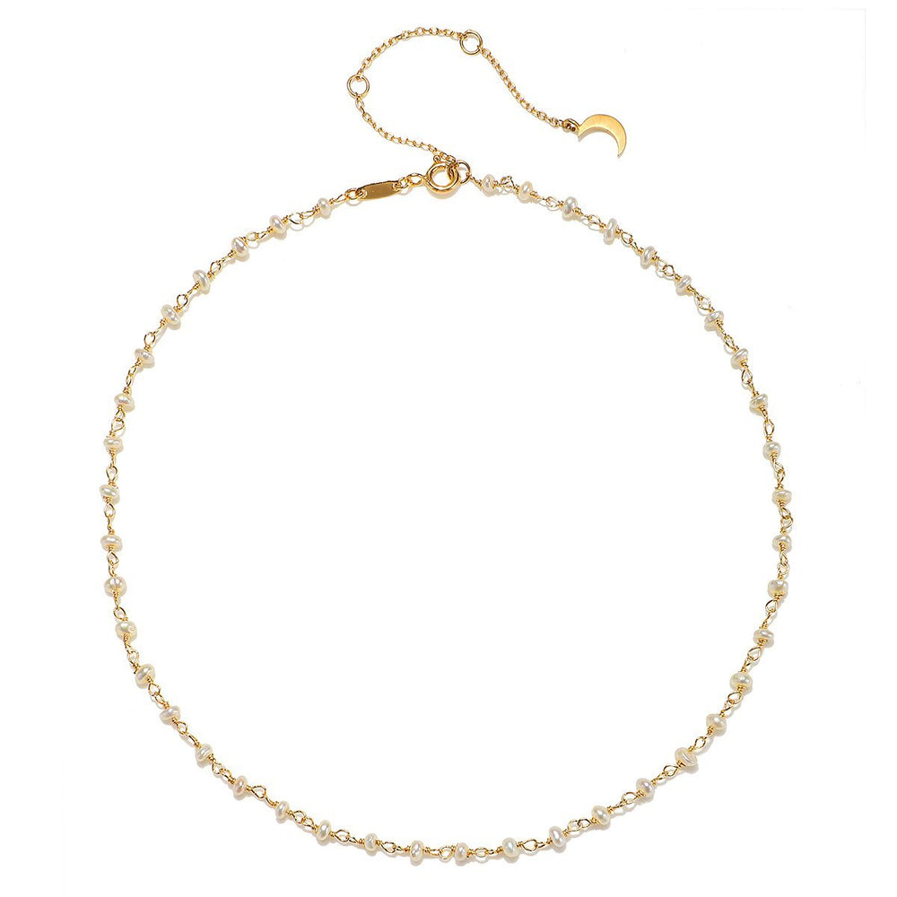 Satya Jewelry Kette Scatter Light Pearl Choker, vergoldet