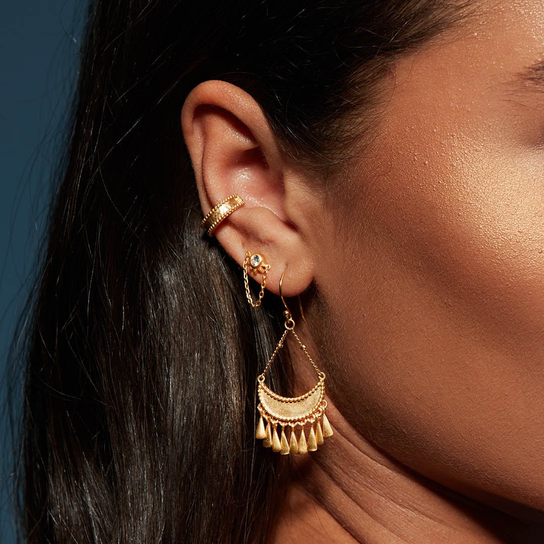 Satya Jewelry Ohrringe Goddess Moon Drops, vergoldet