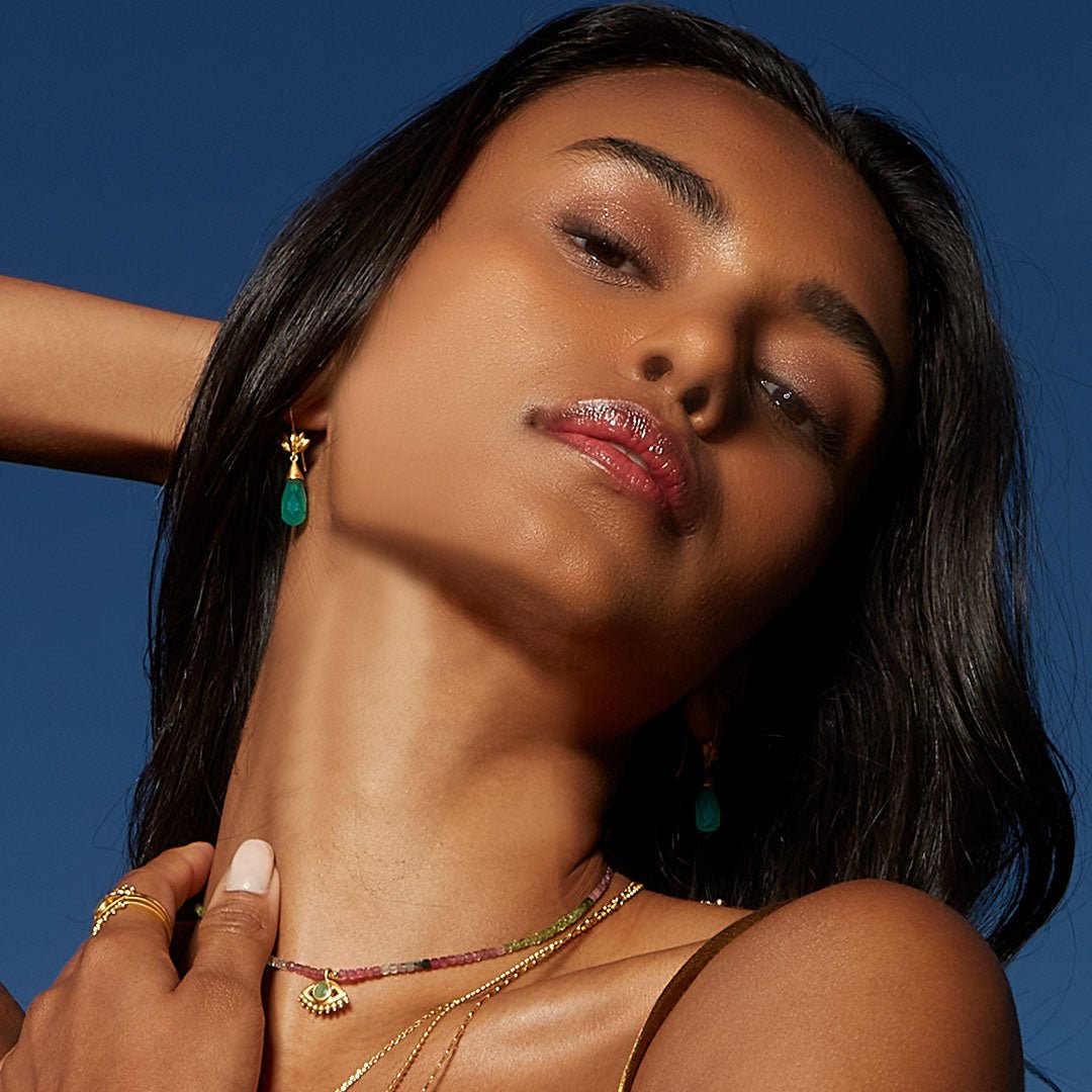 Satya Jewelry Ohrringe Guided Journey Lotus, vergoldet