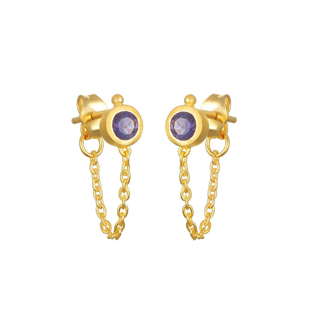 Satya Jewelry Ohrringe Third Eye Chakra Chain, vergoldet