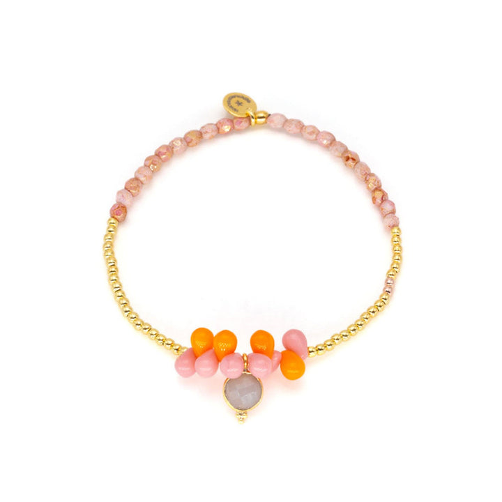 Schmückstück Armband Fine Jewelry Drops Pink Orange, vergoldet