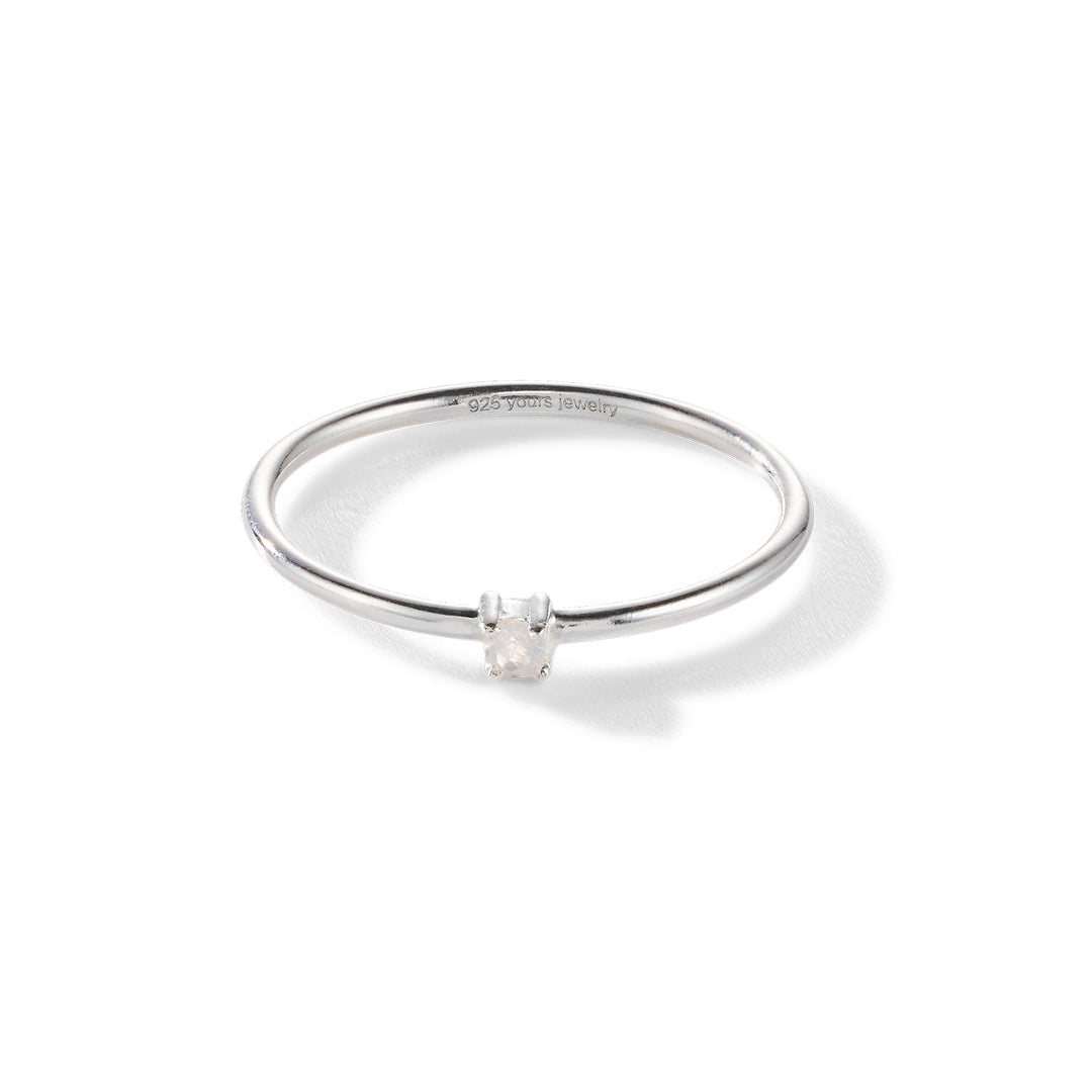 yours. Jewelry Ring Birdie, playful white, Silber
