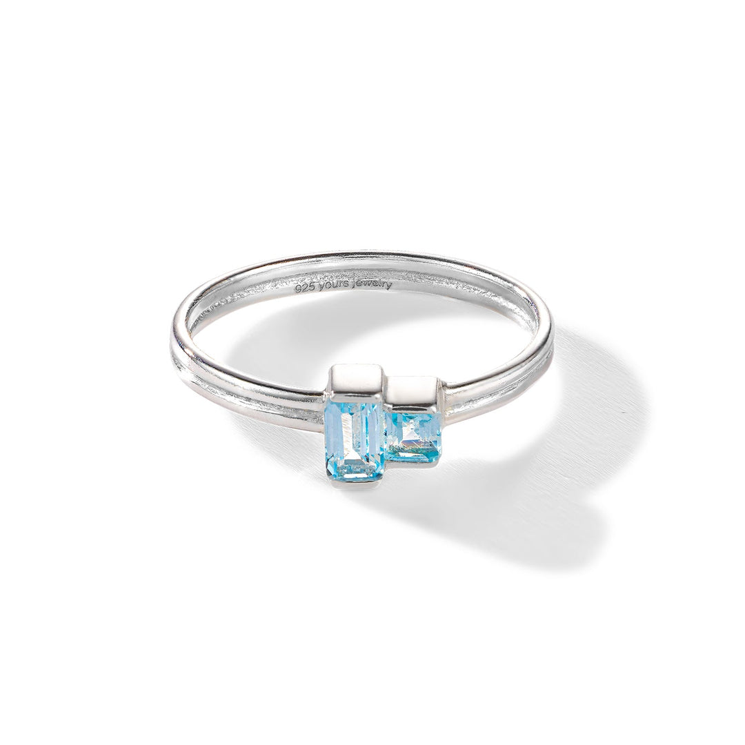yours. Jewelry Ring Cheek to cheek, blissful blue, Silber