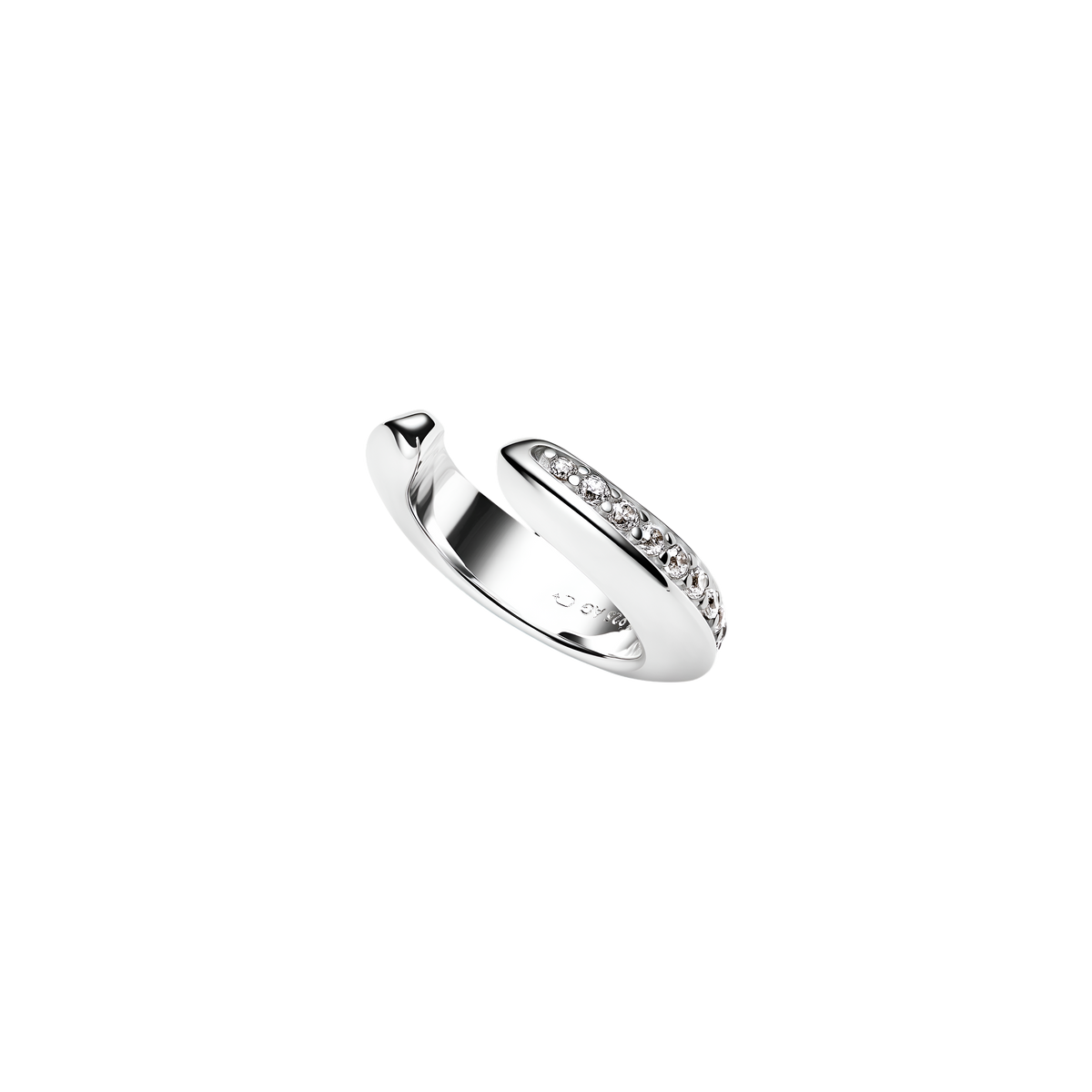 Maria Black Earcuff Curvo Pave, Silber
