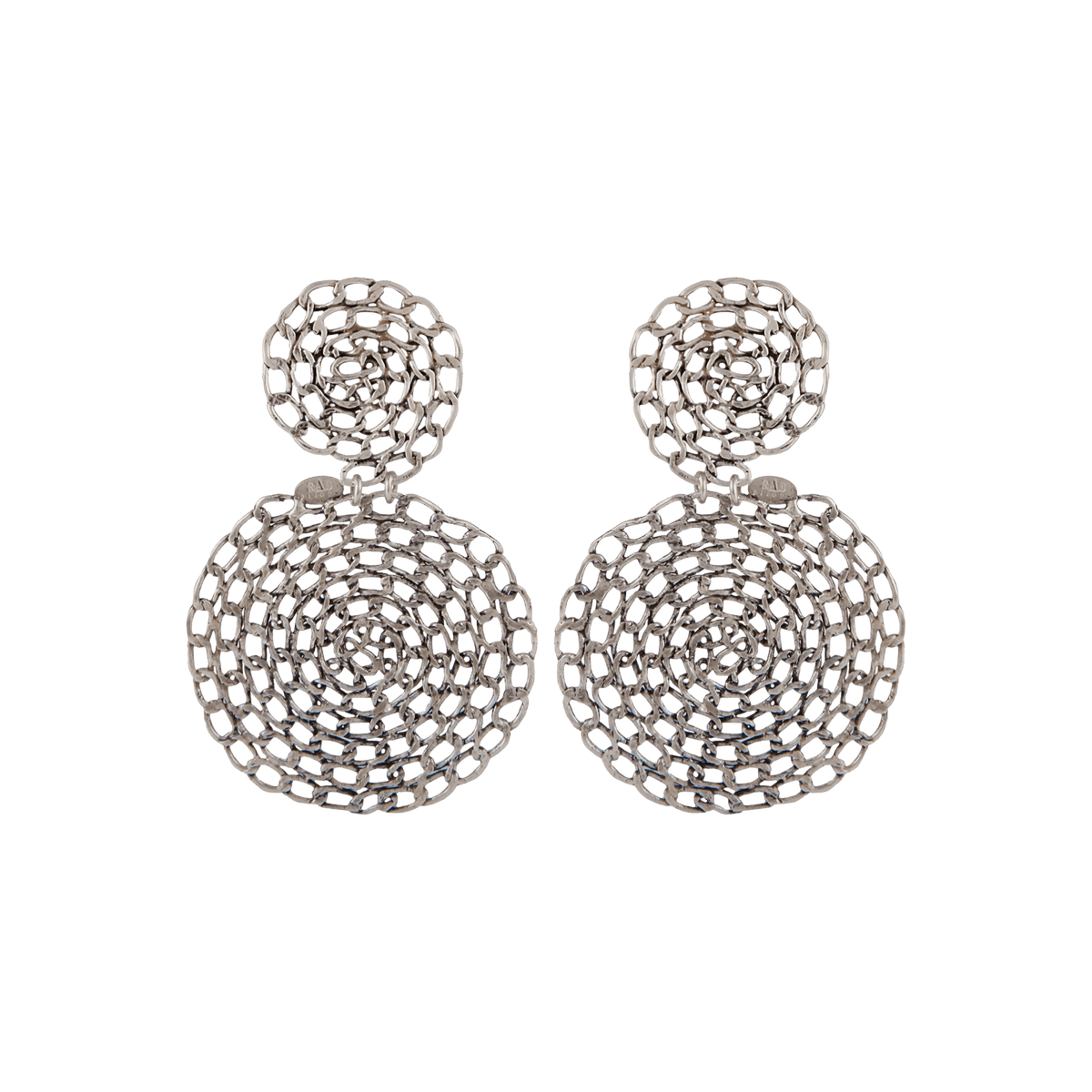 Gas Bijoux Ohrringe Onde Gourmette, groß, versilbert