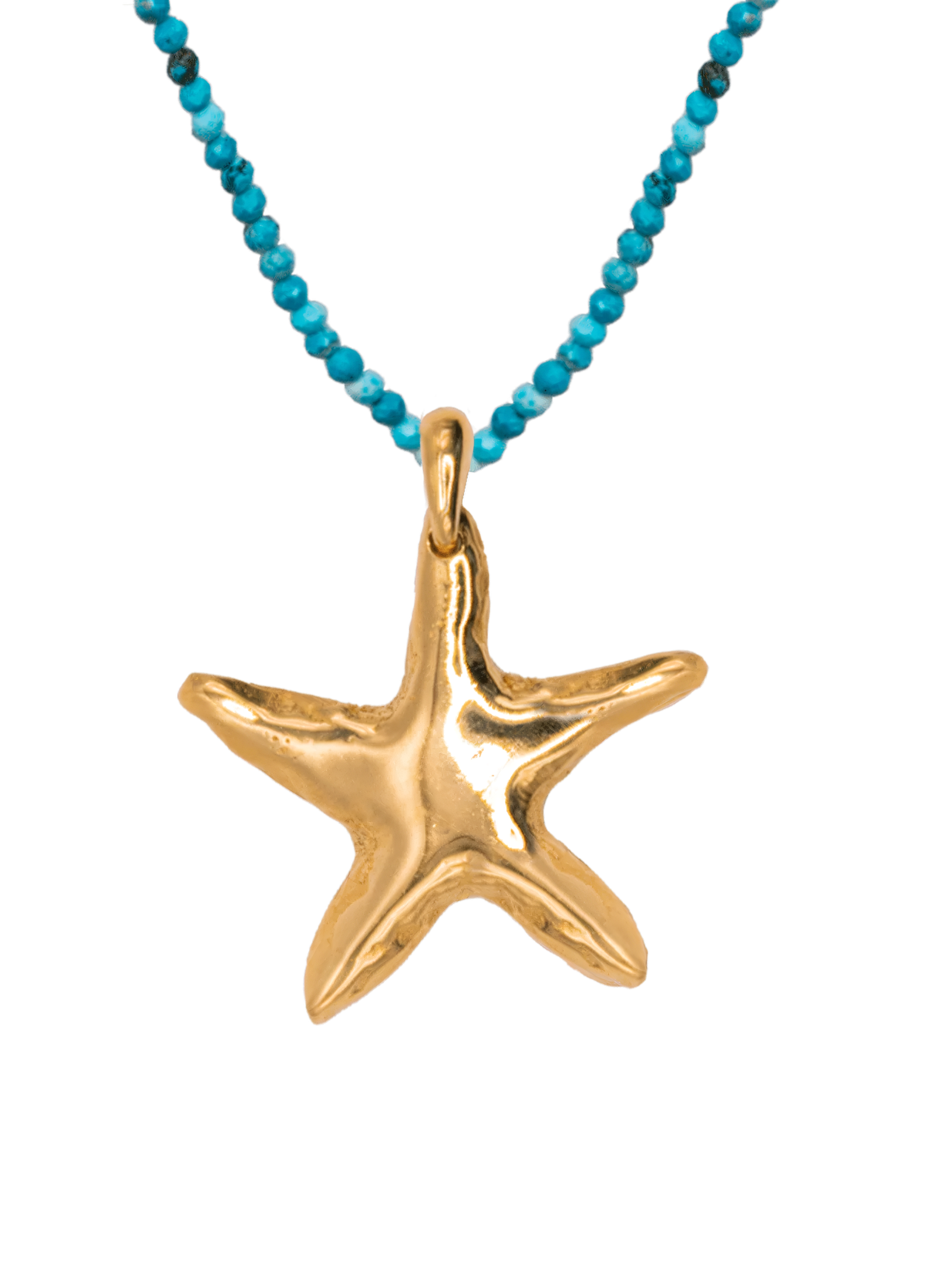 Alhaja Kette Asterina Turquoise, vergoldet
