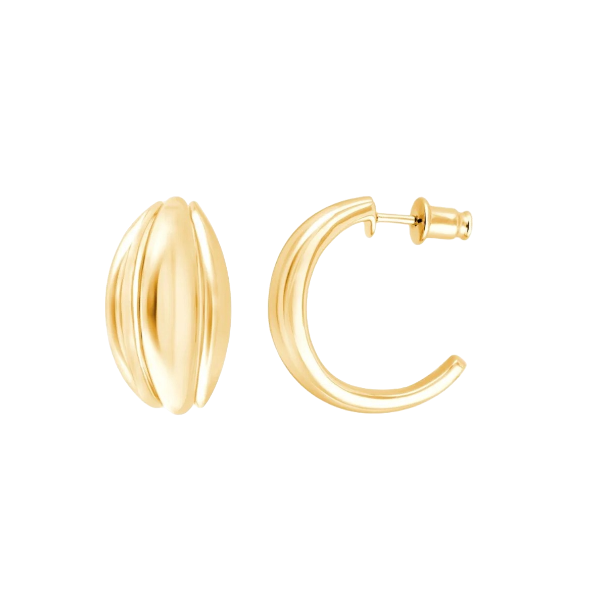 Pukka Berlin Creolen Bolla Half, vergoldet