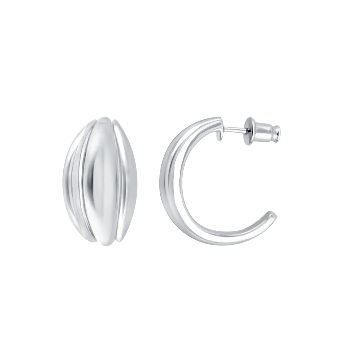 Pukka Berlin Creolen Bolla Half, Silber