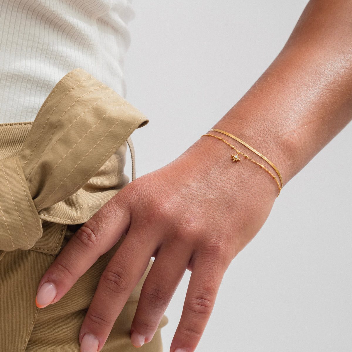 Syster P Armband Herringbone, vergoldet