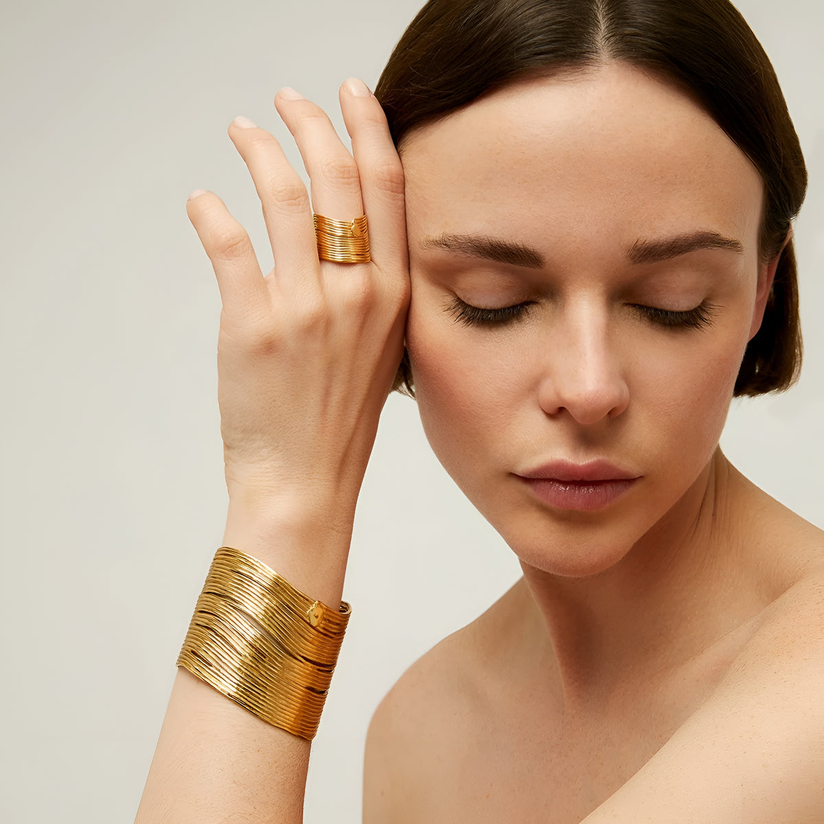 Gas Bijoux Armreif Wave, vergoldet