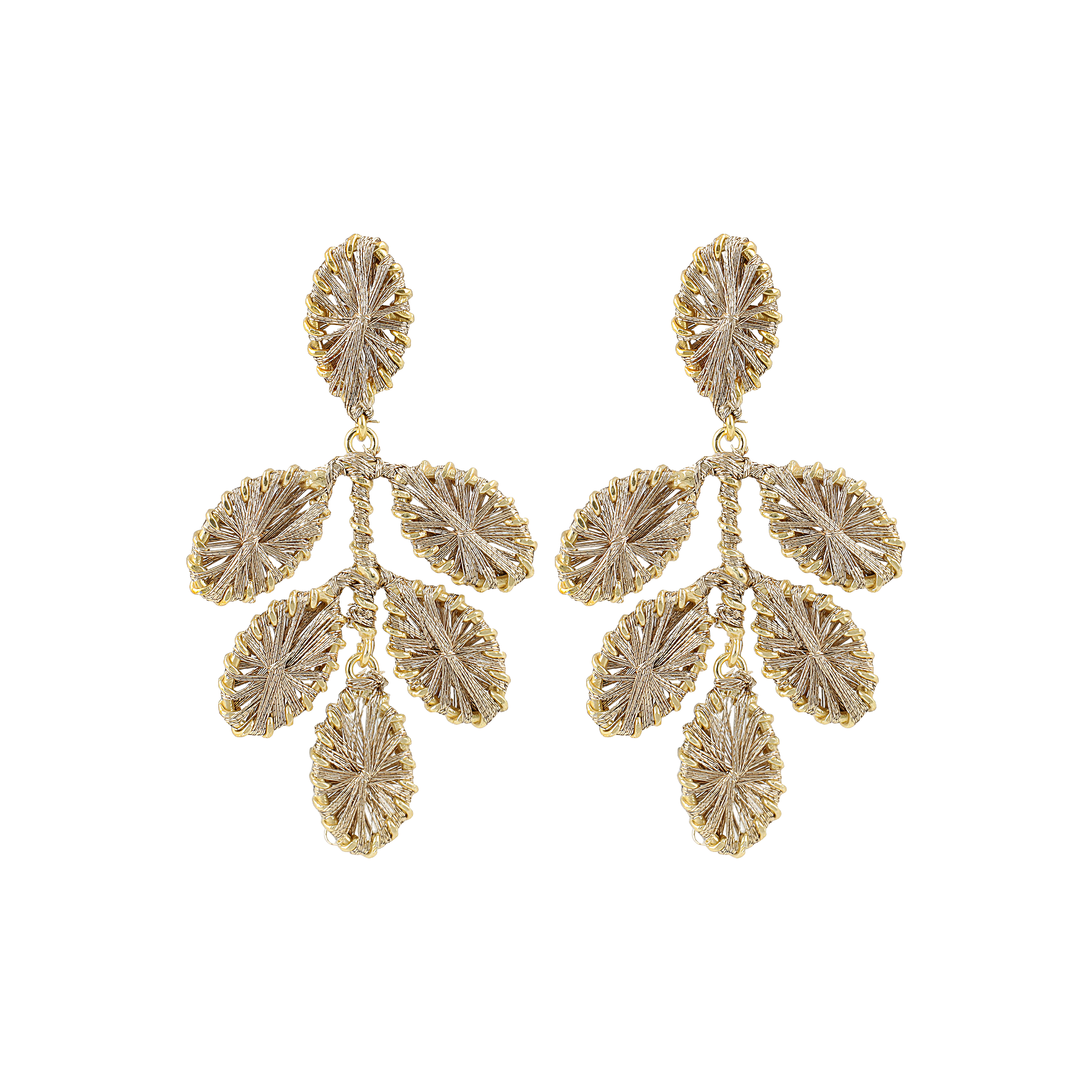 LOTT.gioielli Ohrringe Beatrice, Flower Leaf, honey gold, M, vergoldet