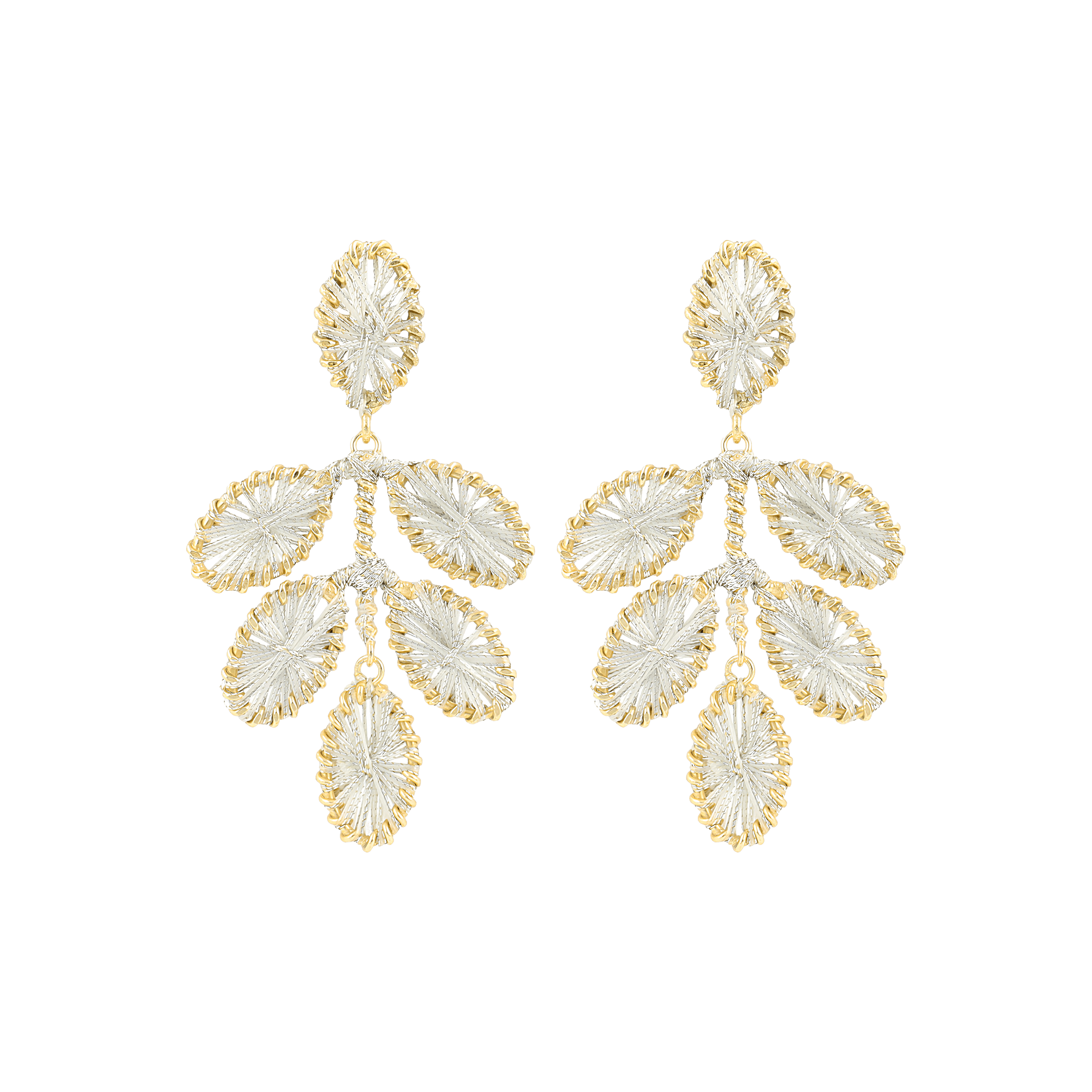 LOTT.gioielli Ohrringe Beatrice, Flower Leaf, silver grey, M, vergoldet