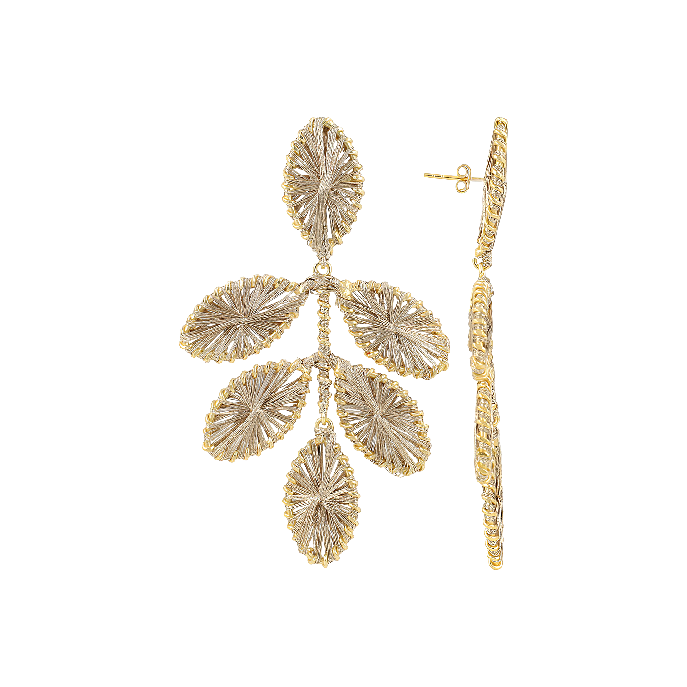 LOTT.gioielli Ohrringe Beatrice, Flower Leaf, honey gold, L, vergoldet