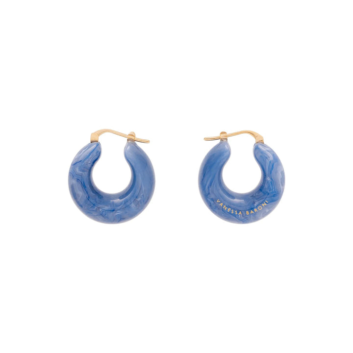 Vanessa Baroni Creolen Circlet, ocean blue, vergoldet