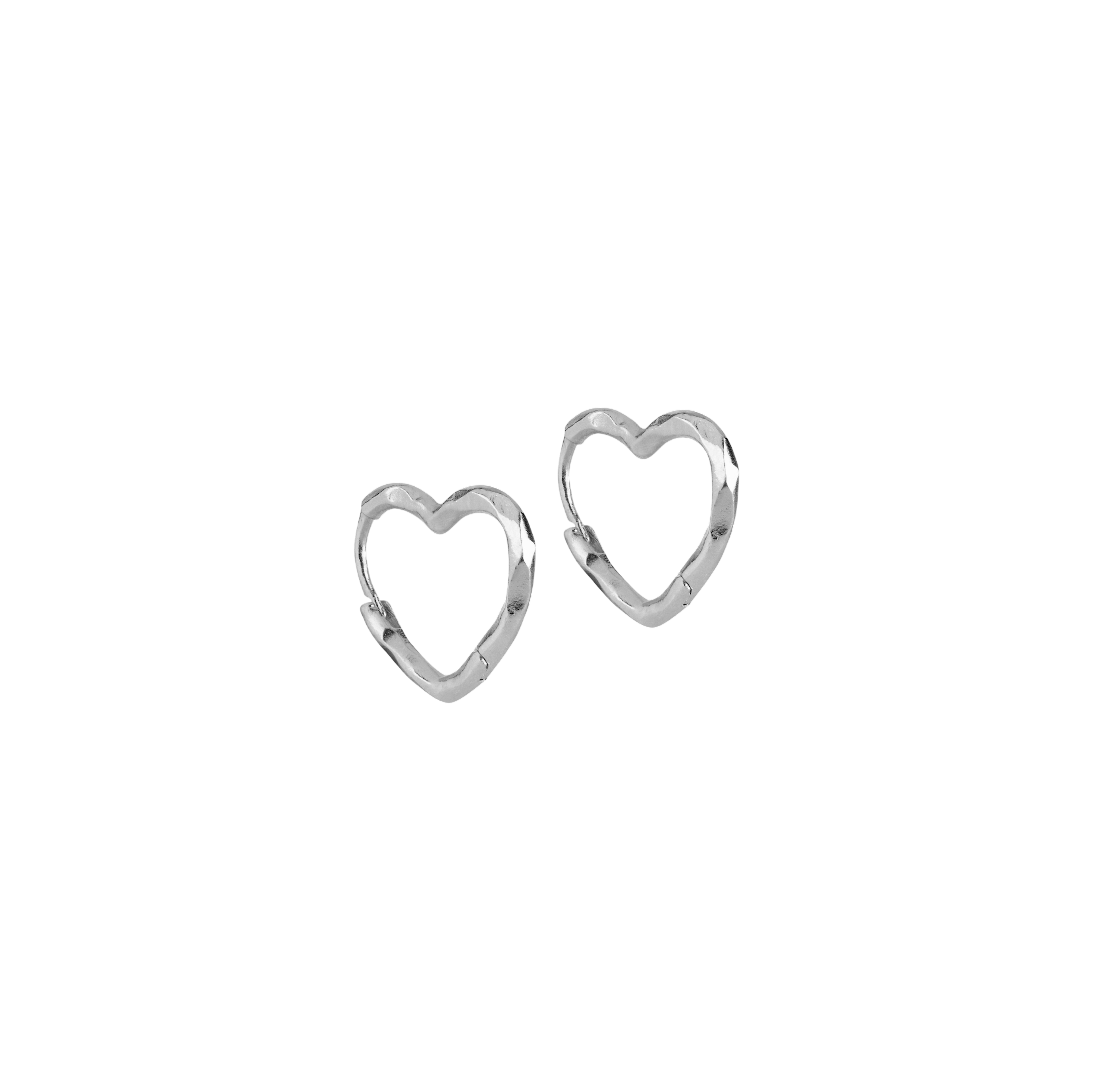 Enamel Copenhagen Creolen Organic Heart Small, Silber