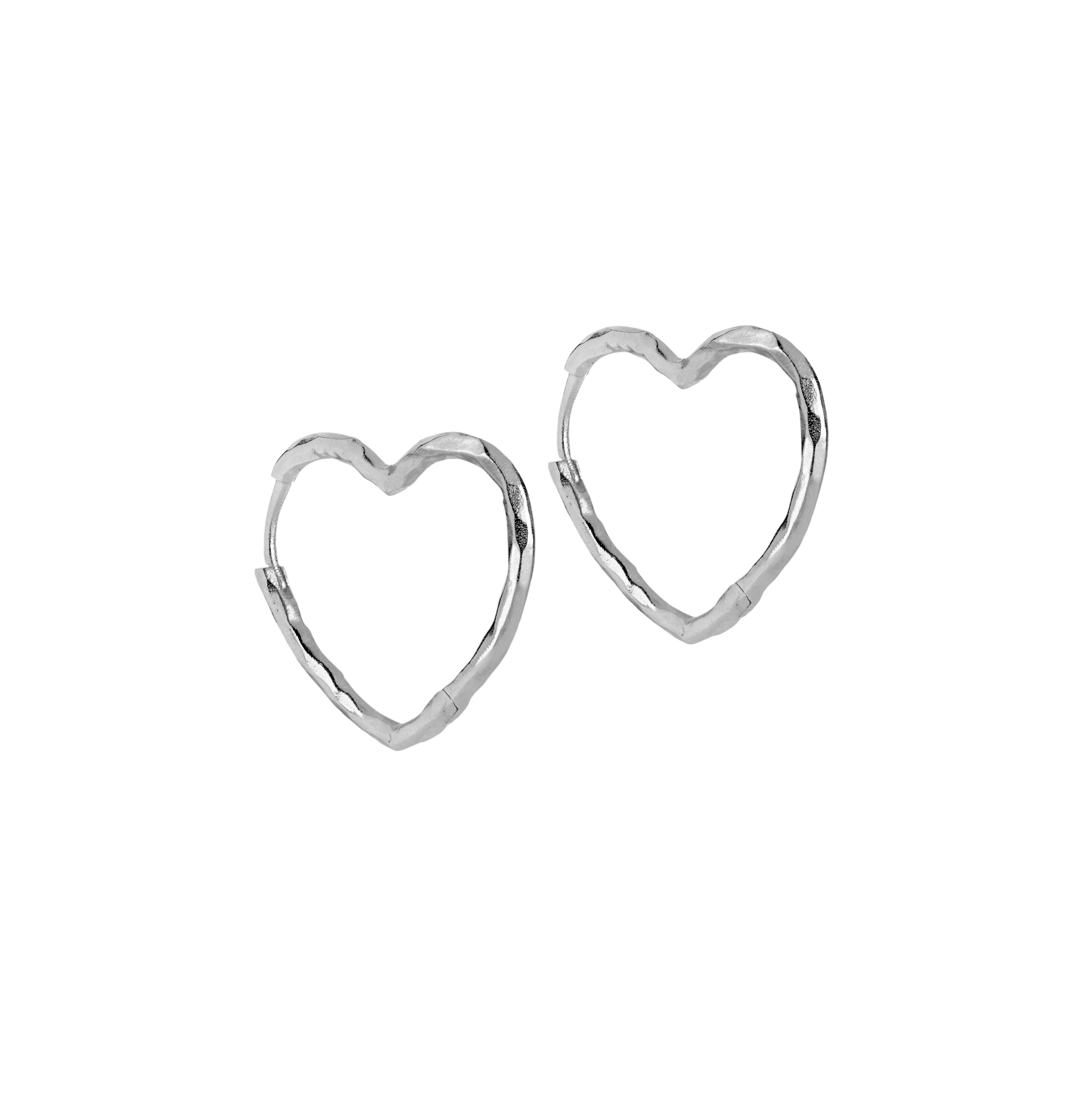 Enamel Copenhagen Creolen Organic Heart Medium, Silber