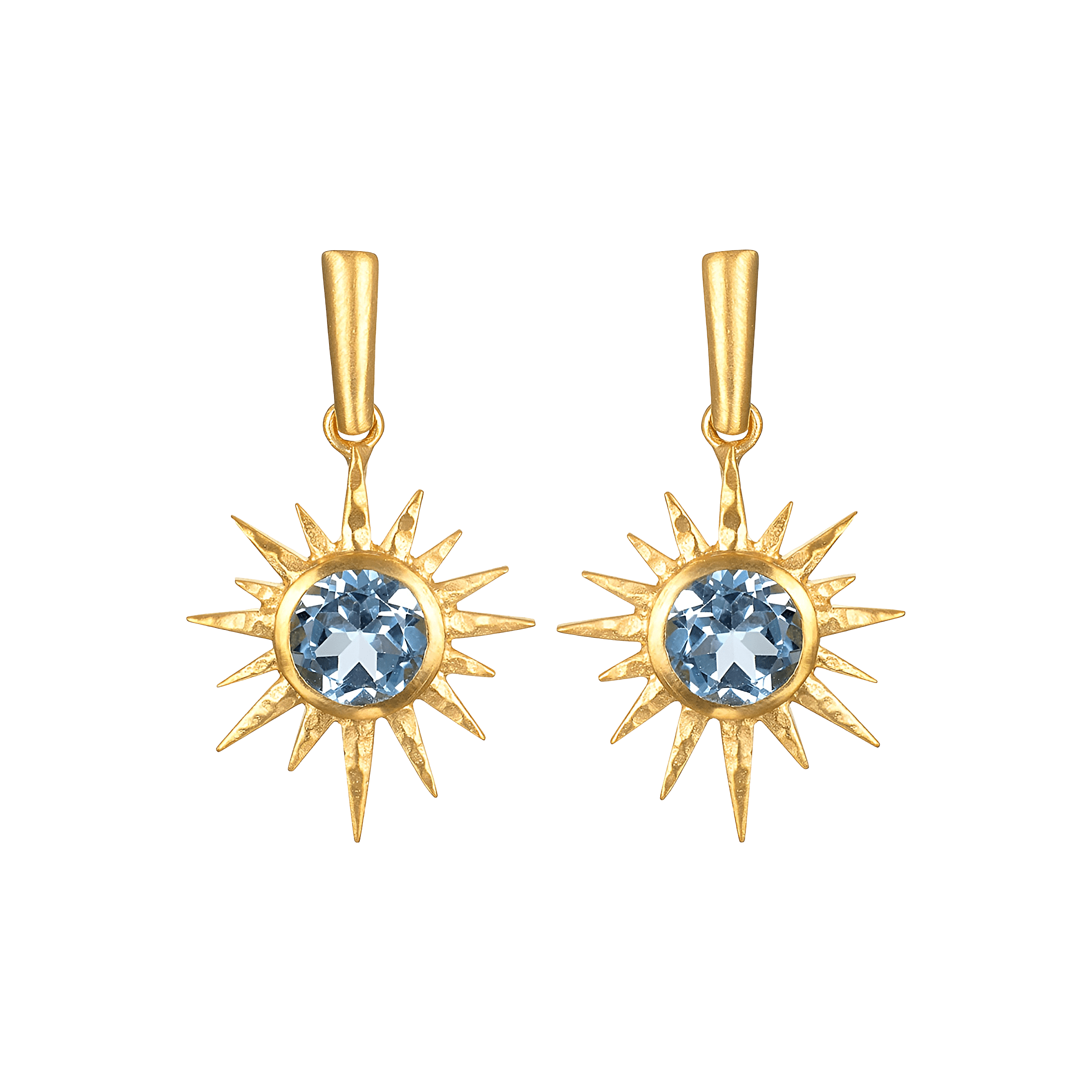 Satya Jewelry Ohrringe North Star Blue Topaz, vergoldet