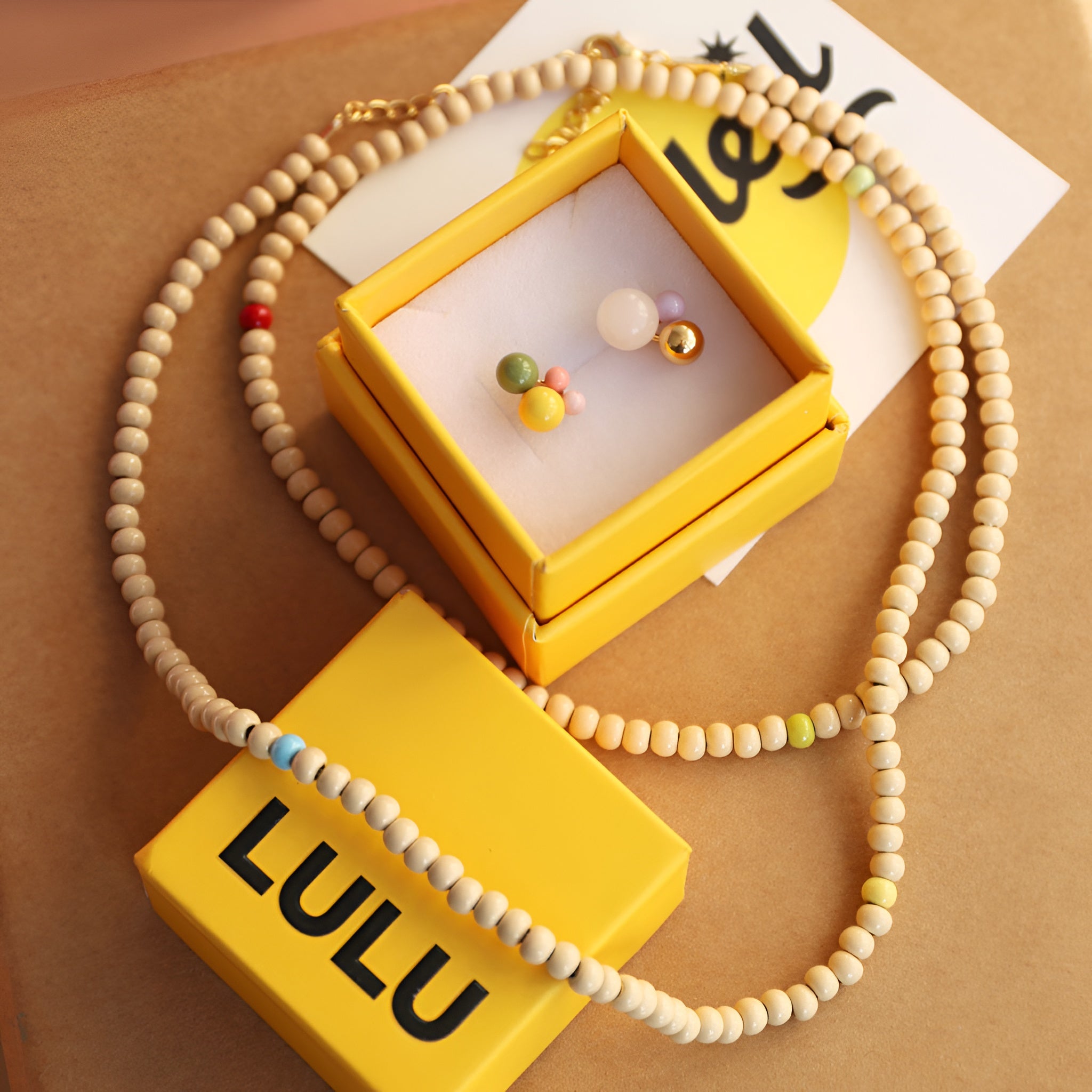 Lulu Copenhagen Ohrstecker Bouquet Green Yellow, vergoldet