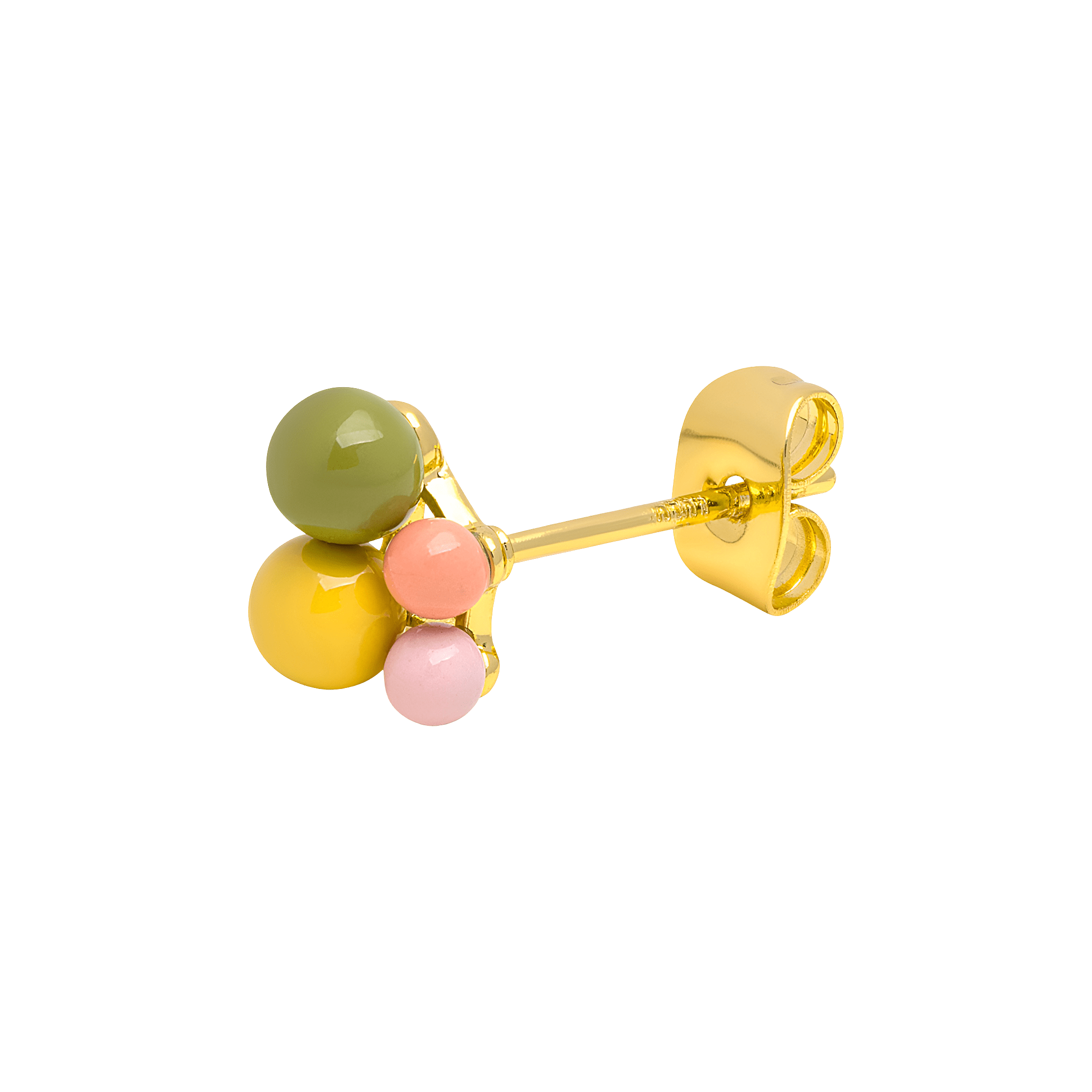 Lulu Copenhagen Ohrstecker Bouquet Green Yellow, vergoldet