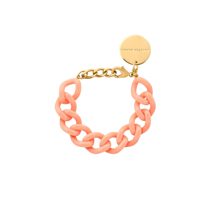 Vanessa Baroni Armband Mini Flat Chain, peach, vergoldet