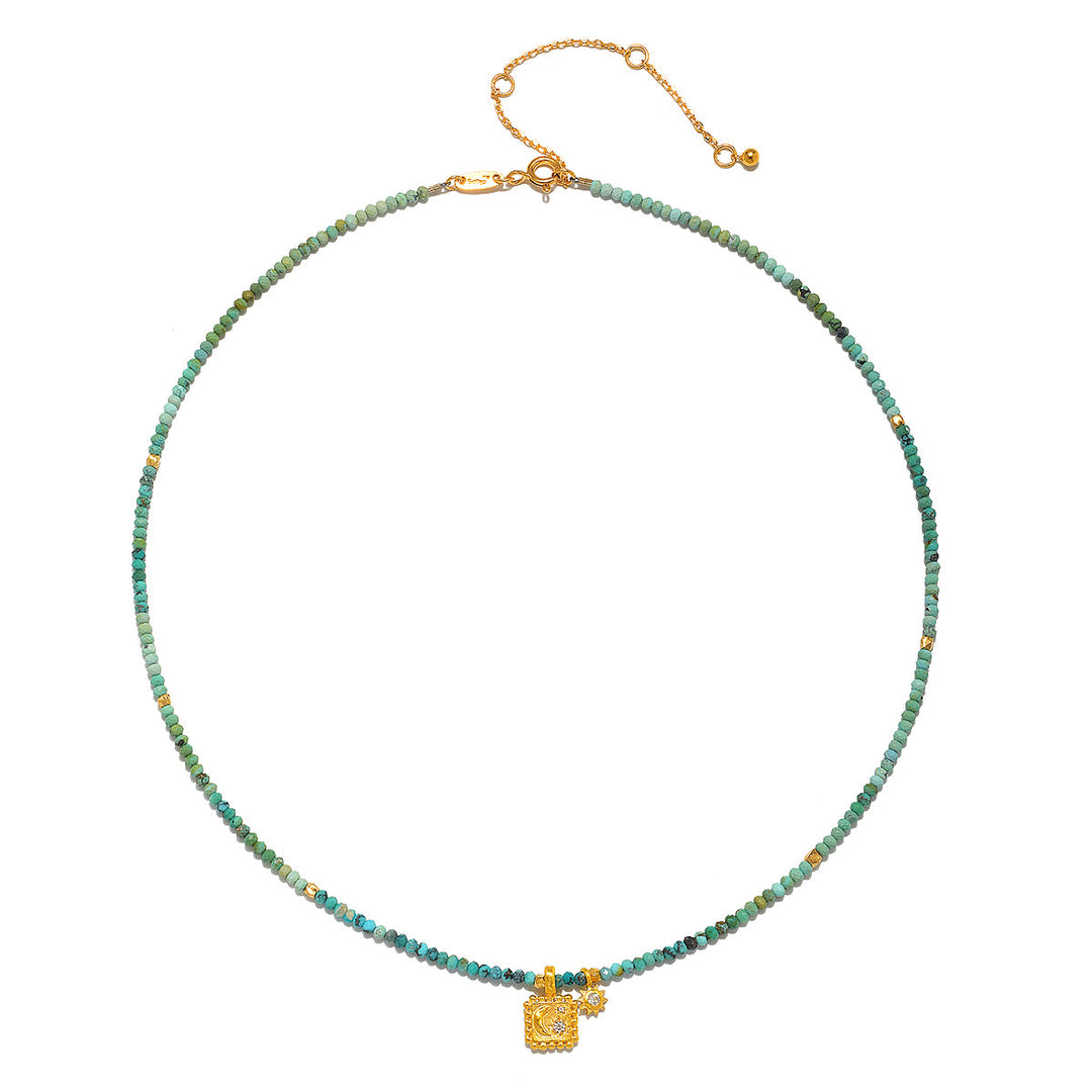 Satya Jewelry Kette Astral Beauty Turquoise Celestial, vergoldet