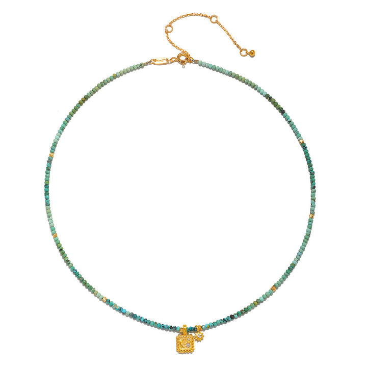 Satya Jewelry Kette Astral Beauty Turquoise Celestial, vergoldet