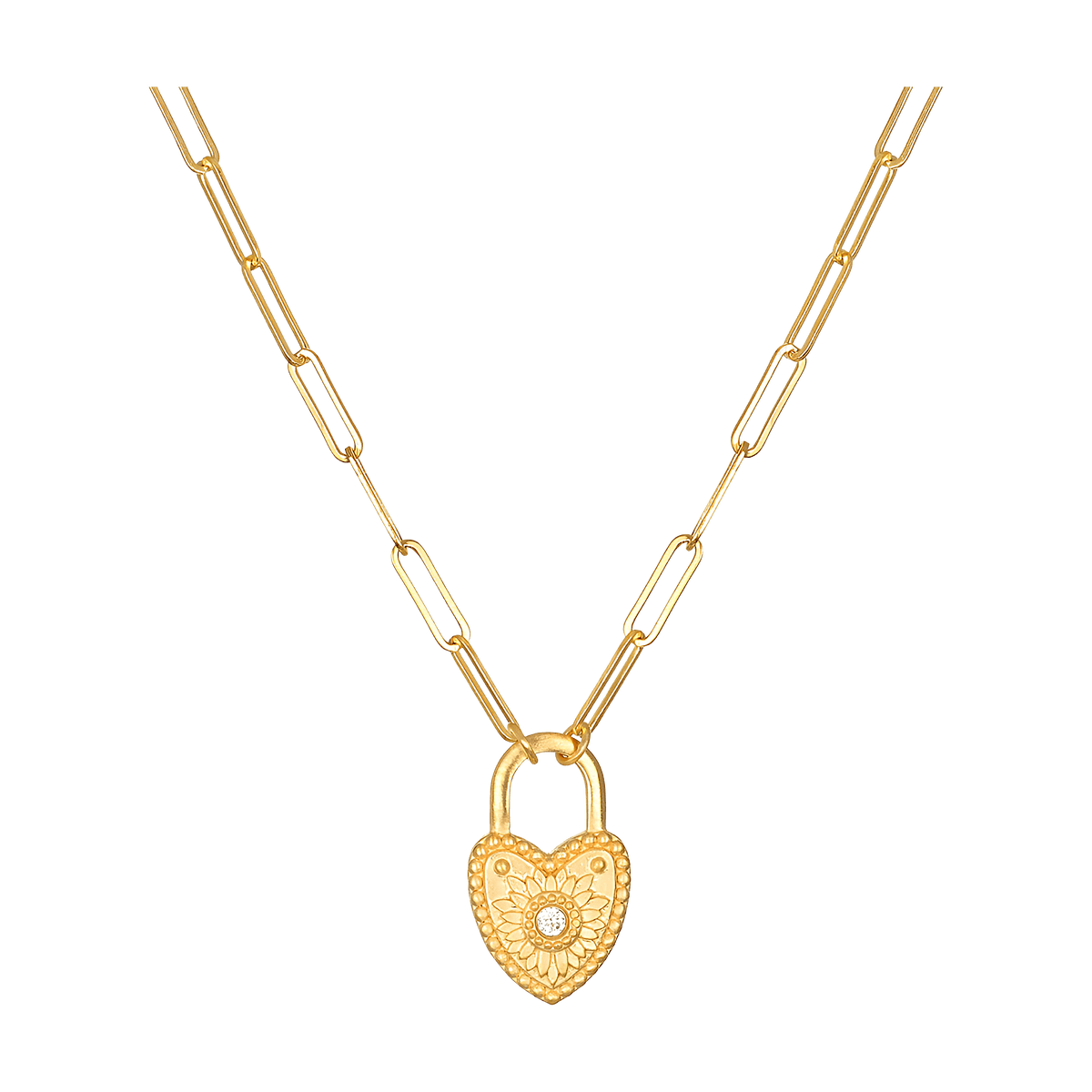 Satya Jewelry Kette Love Everlasting Padlock Heart, vergoldet
