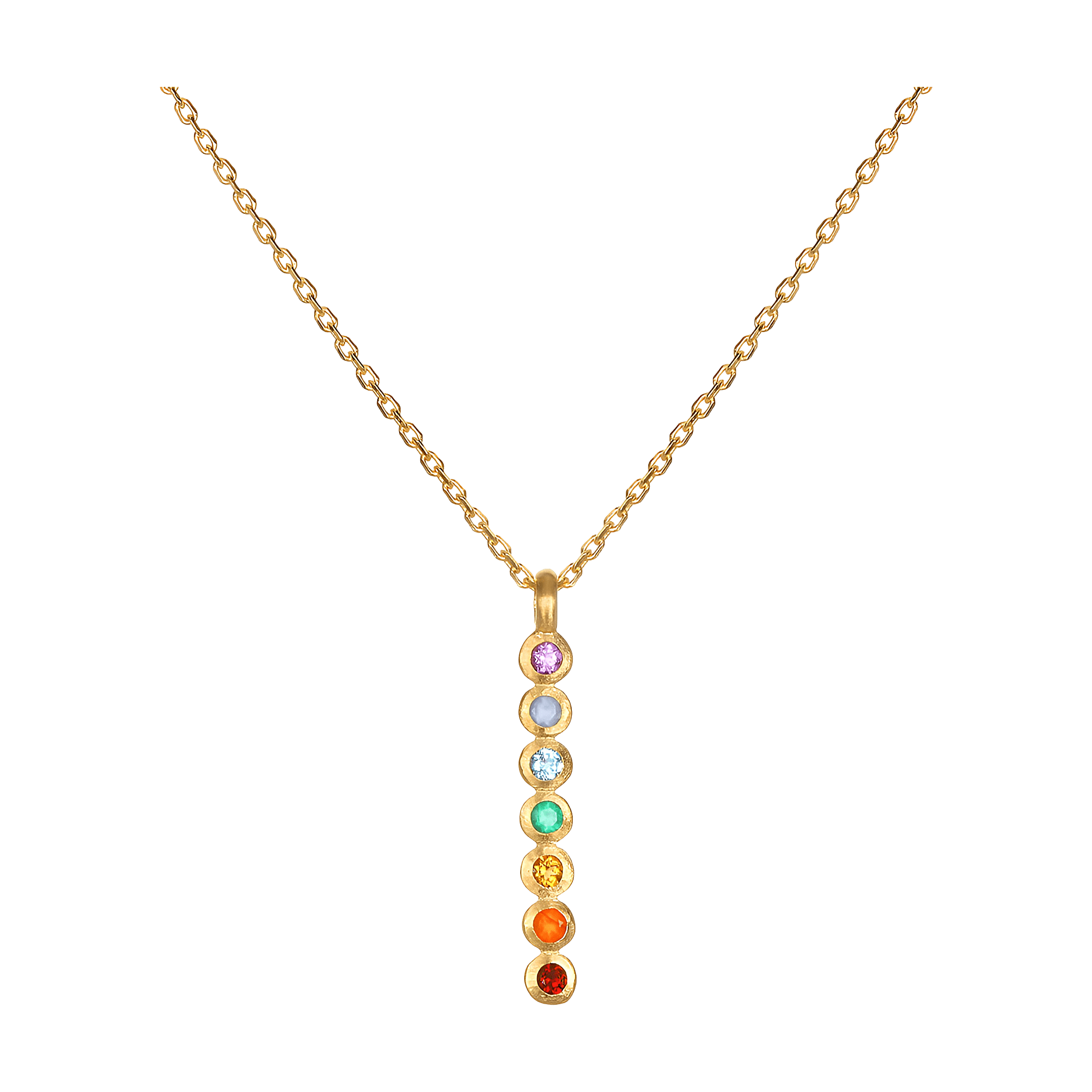 Satya Jewelry Kette Divine Alignment Gemstone Chakra, vergoldet
