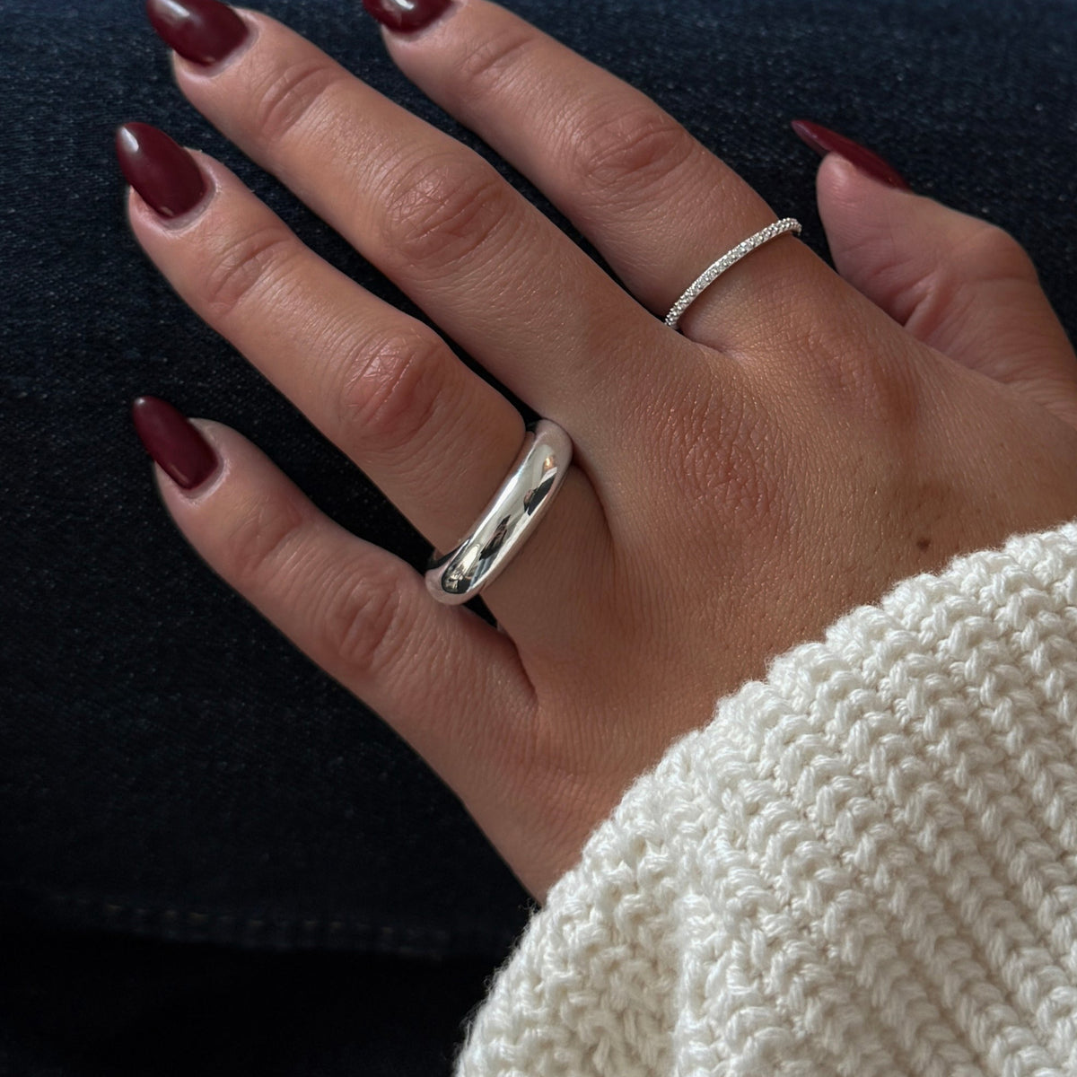 Syster P Ring Bolded, Silber