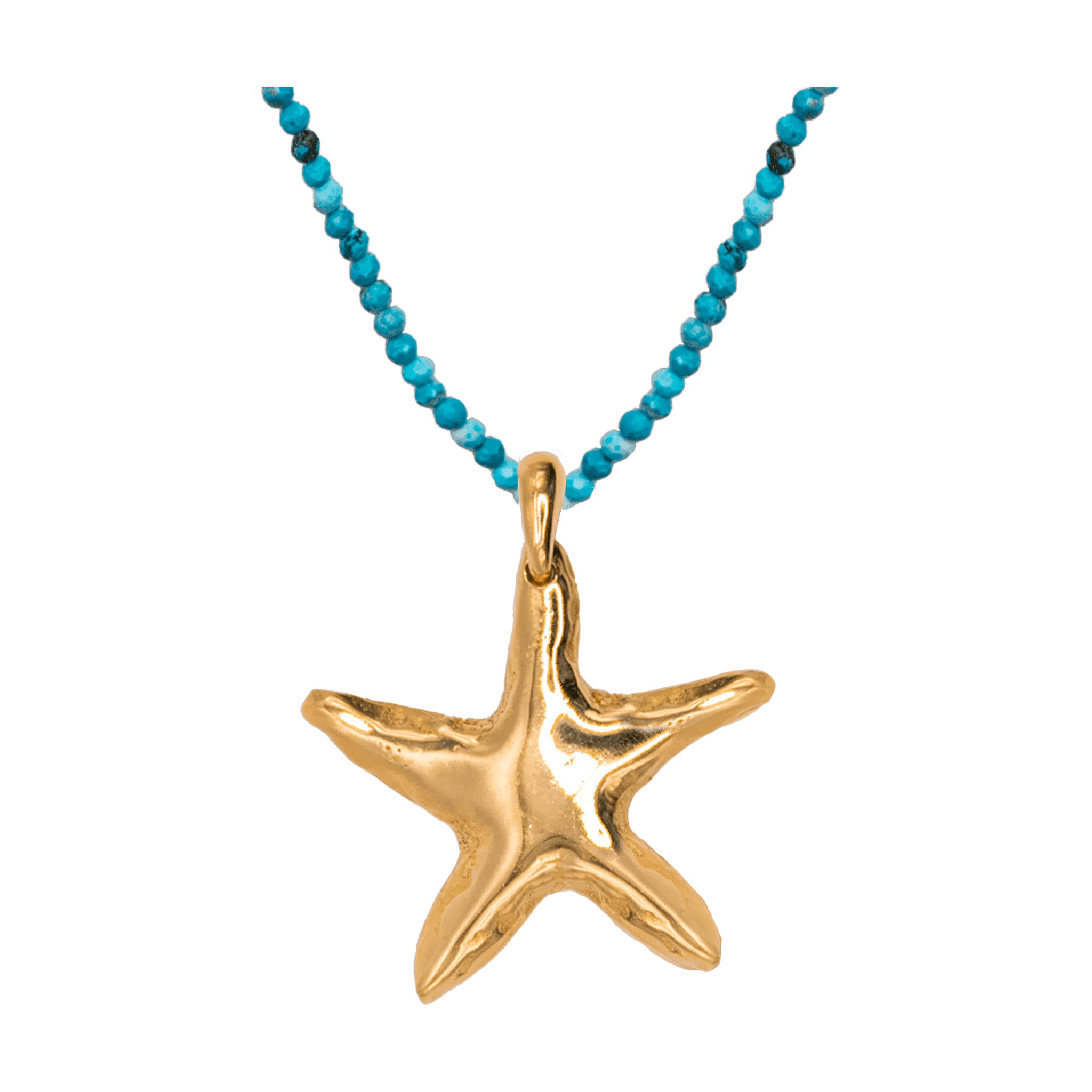 Alhaja Kette Asterina Turquoise, vergoldet