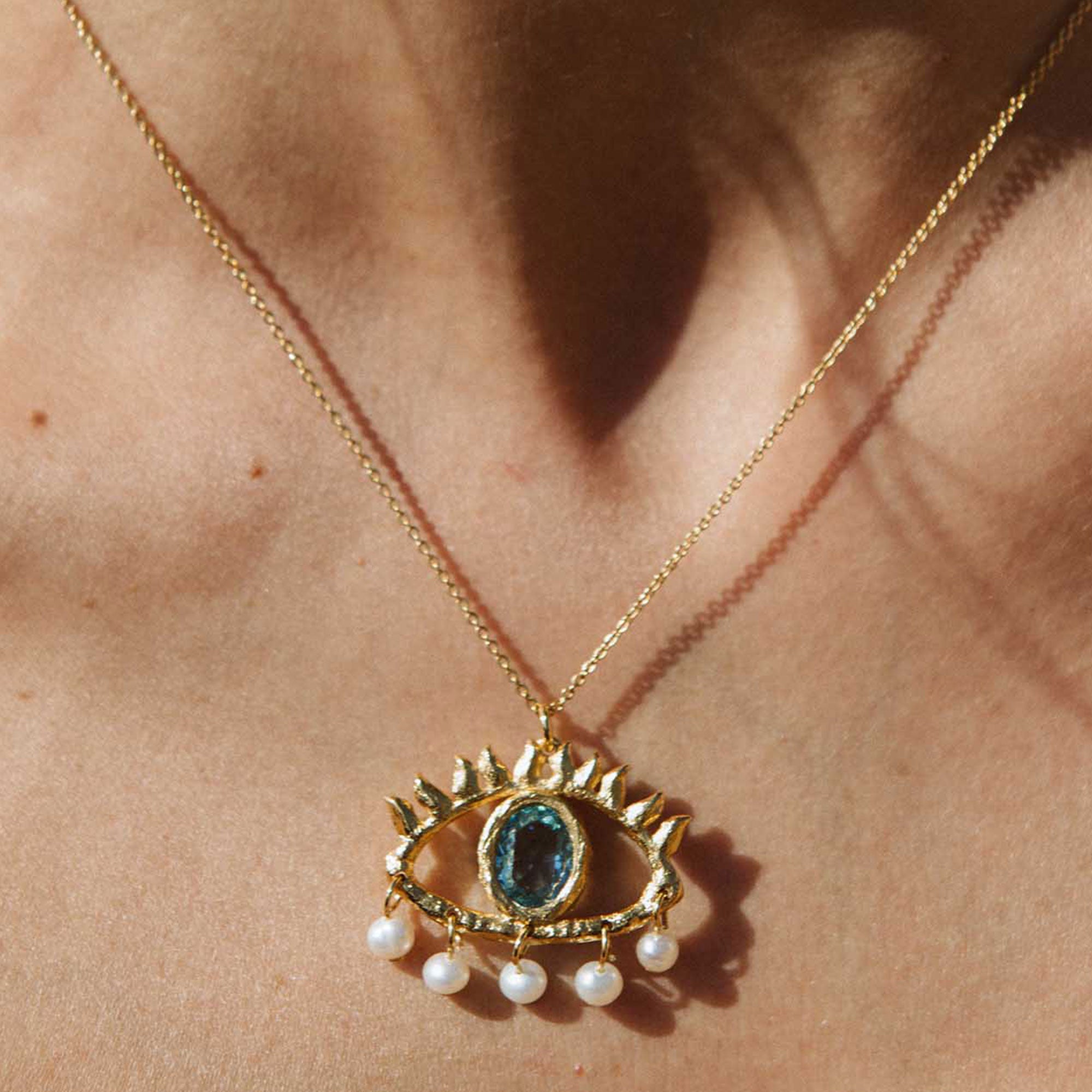 Alhaja Kette Horus, vergoldet