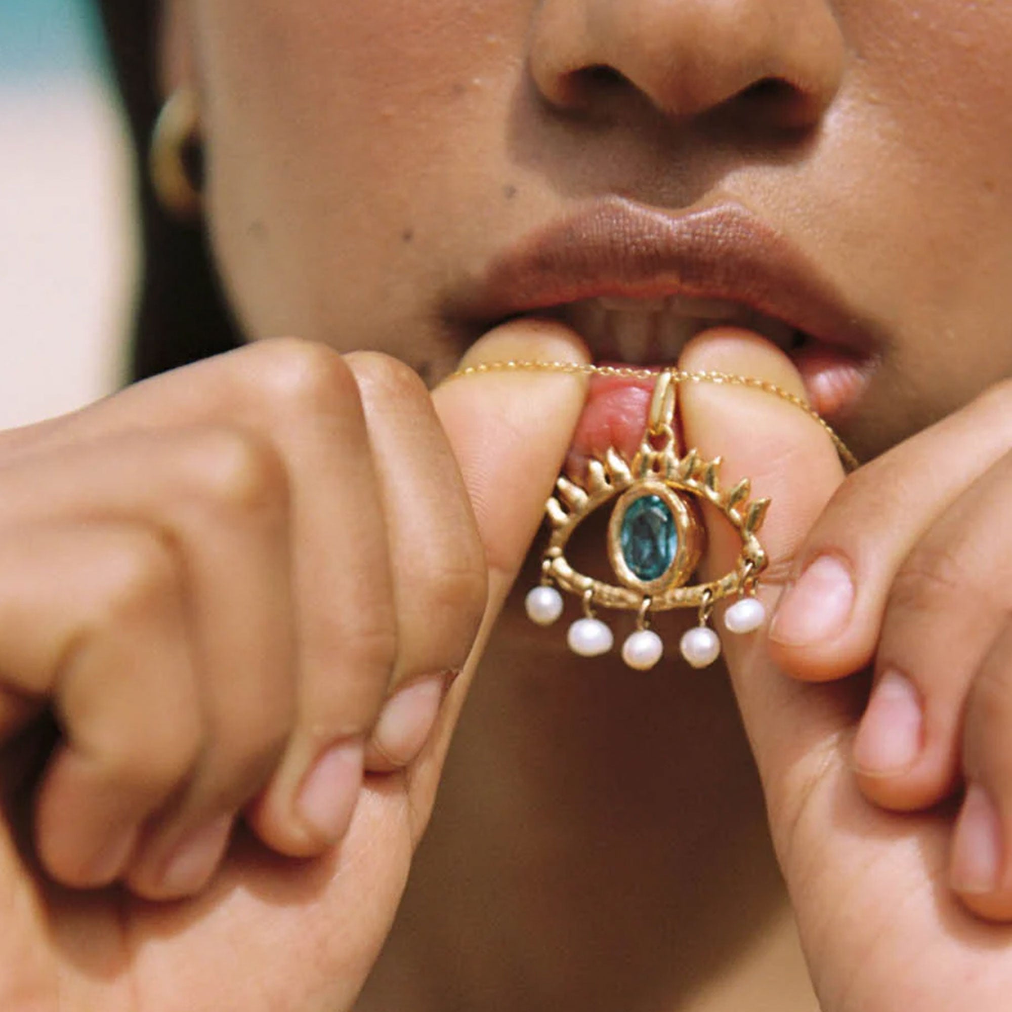 Alhaja Kette Horus, vergoldet