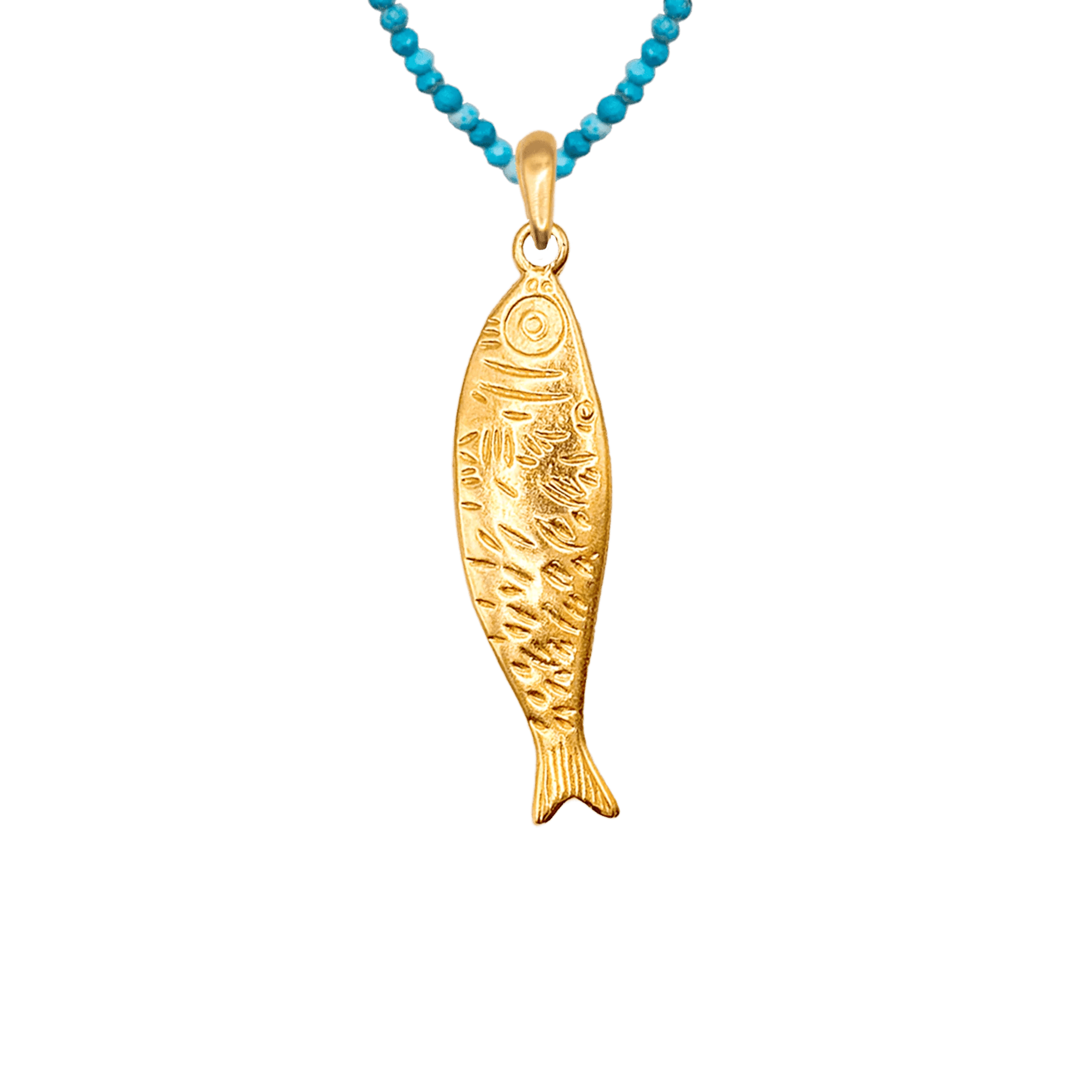Alhaja Kette Sardina Turquoise, vergoldet