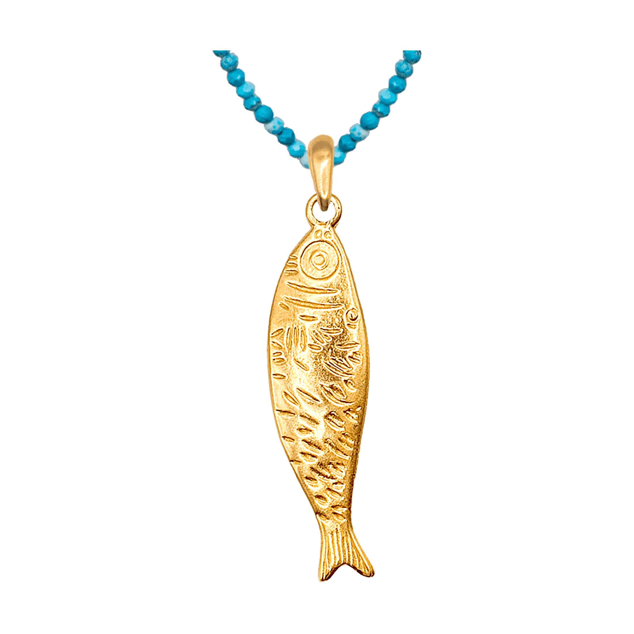 Alhaja Kette Sardina Turquoise, vergoldet