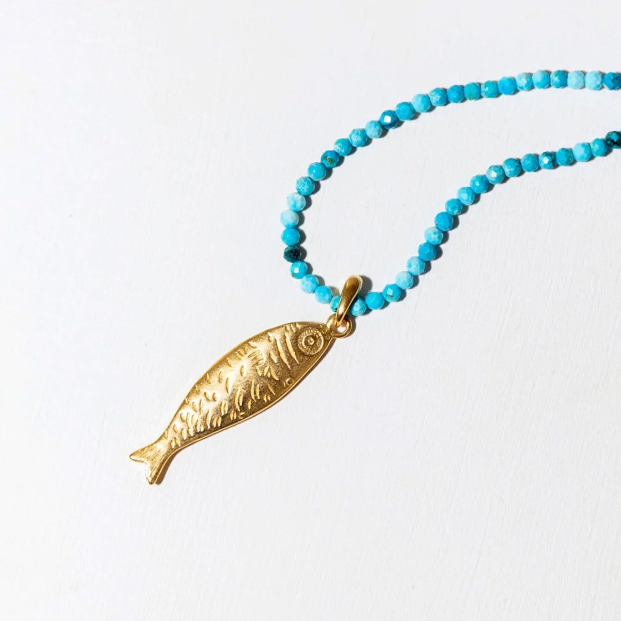 Alhaja Kette Sardina Turquoise, vergoldet