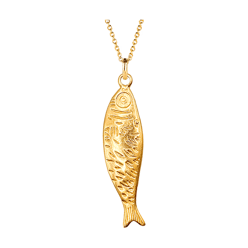 Alhaja Kette Sardinas, vergoldet