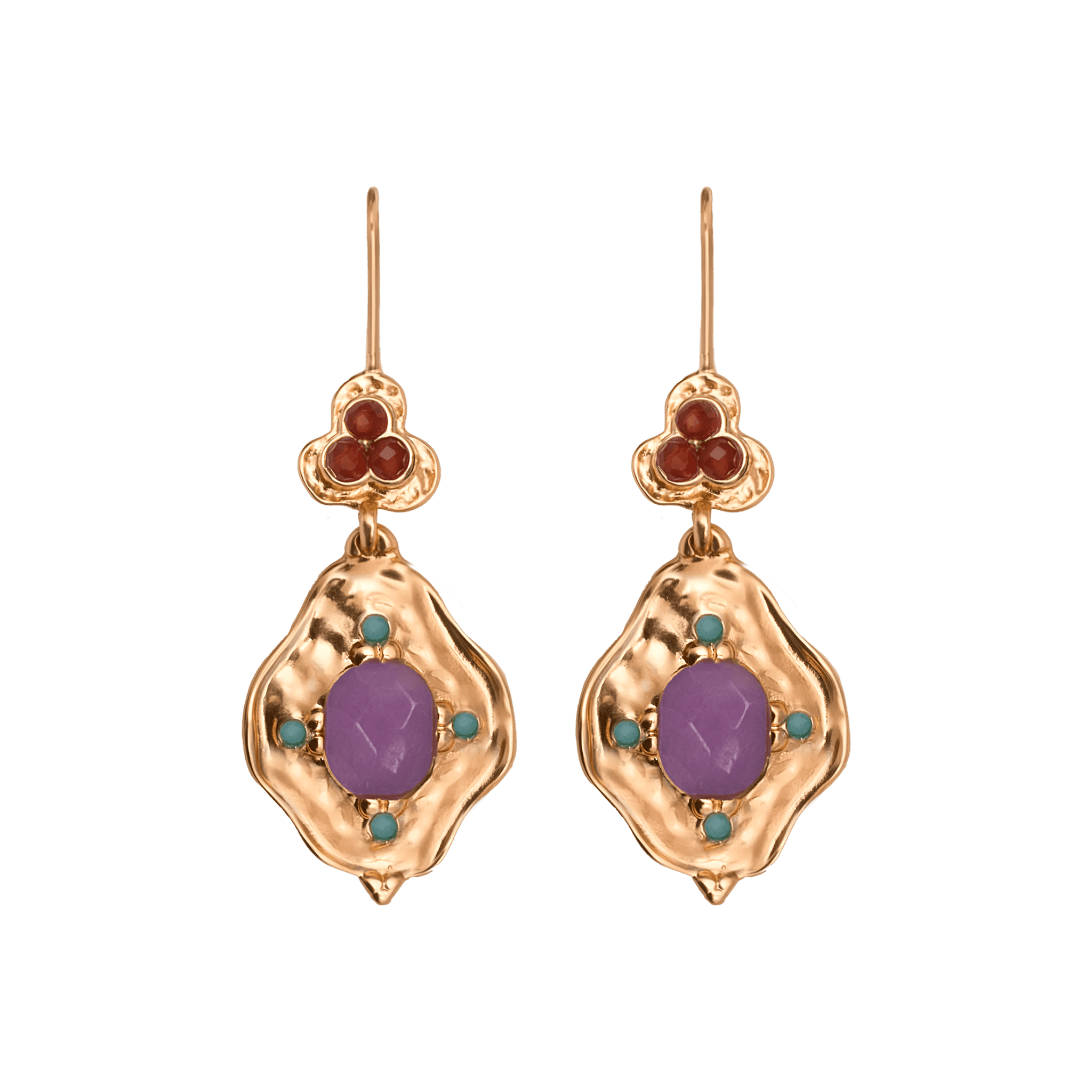Alhaja Ohrringe Pitiusa Lila, vergoldet