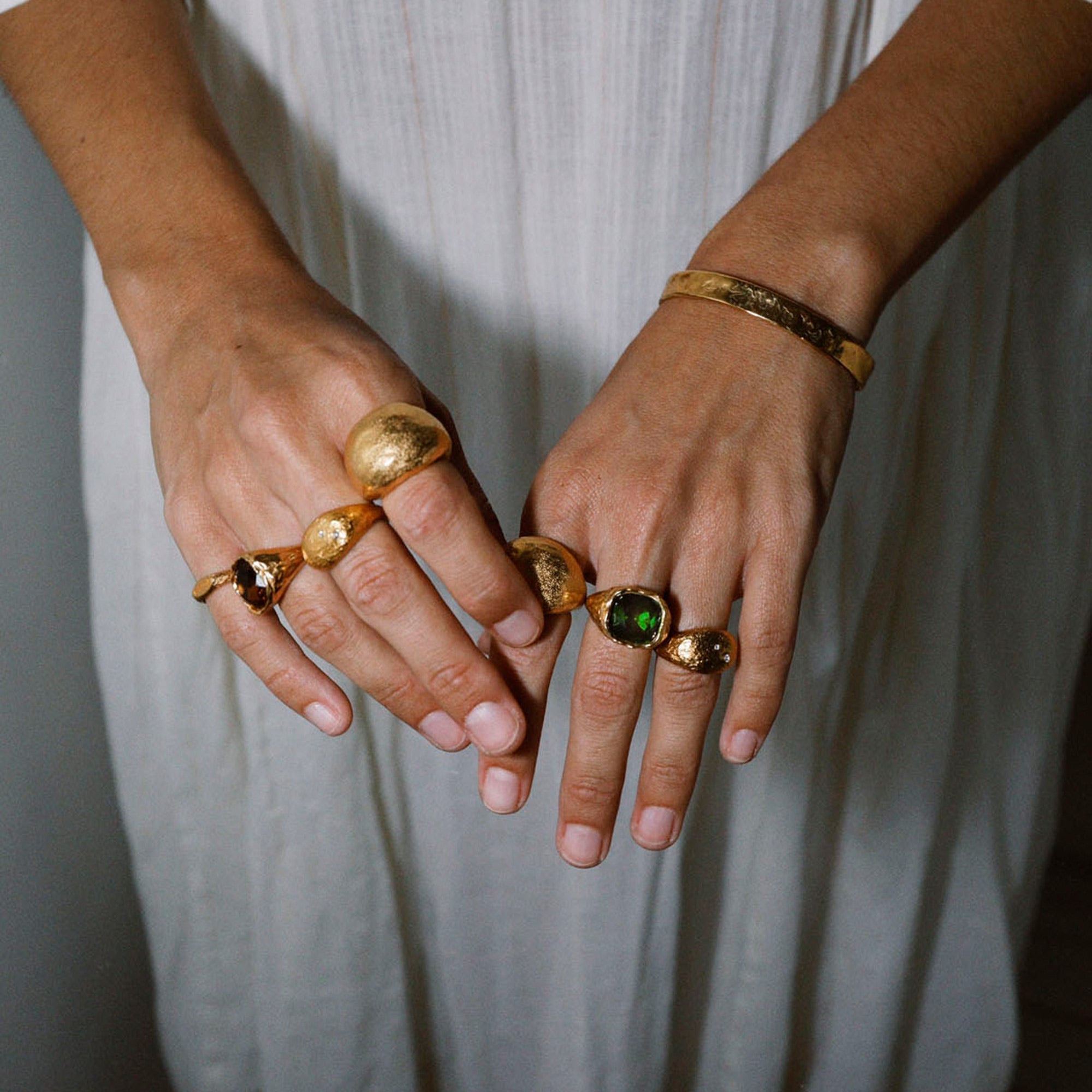 Alhaja Ring Amalfi, blau, vergoldet