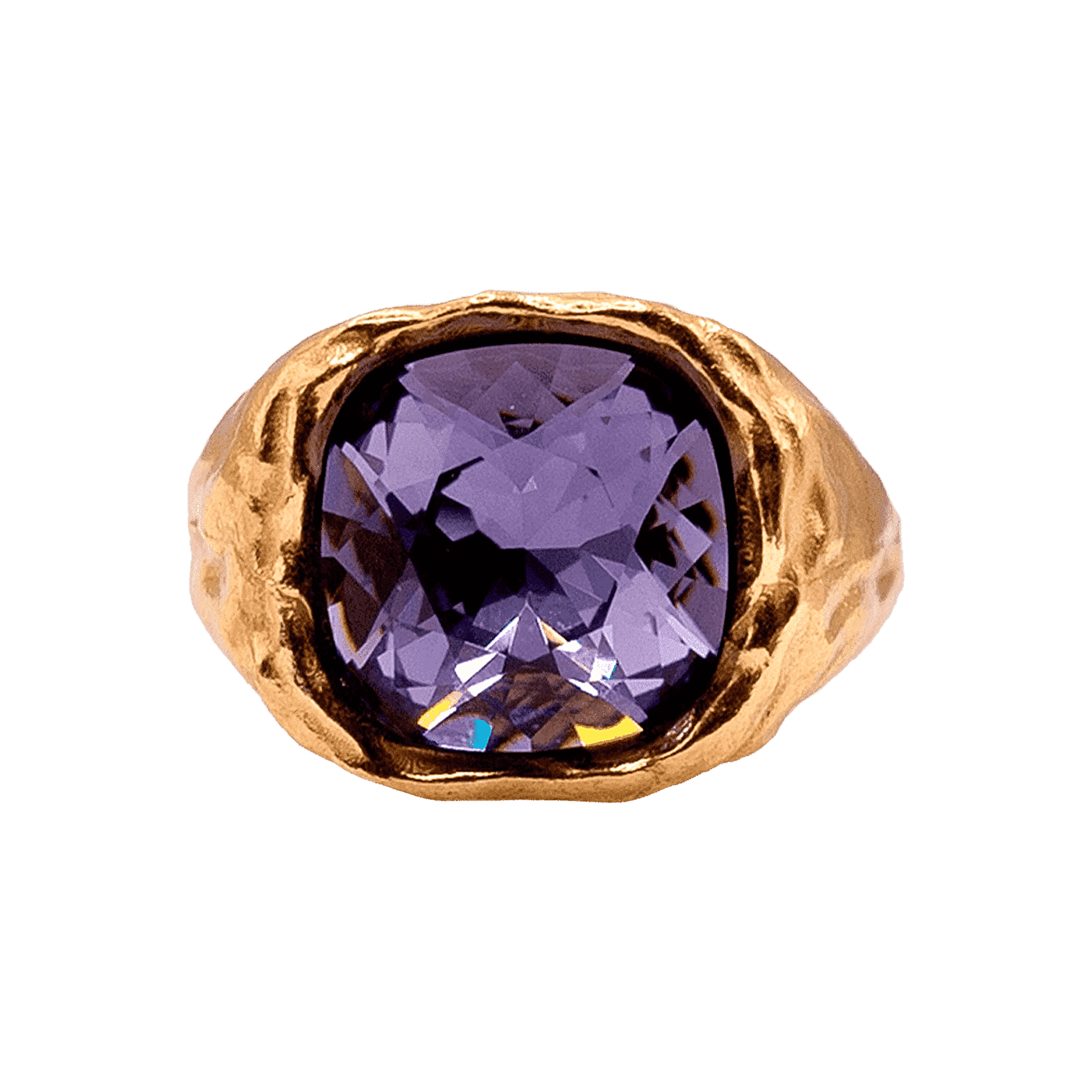 Alhaja Ring Amalfi, lila, vergoldet