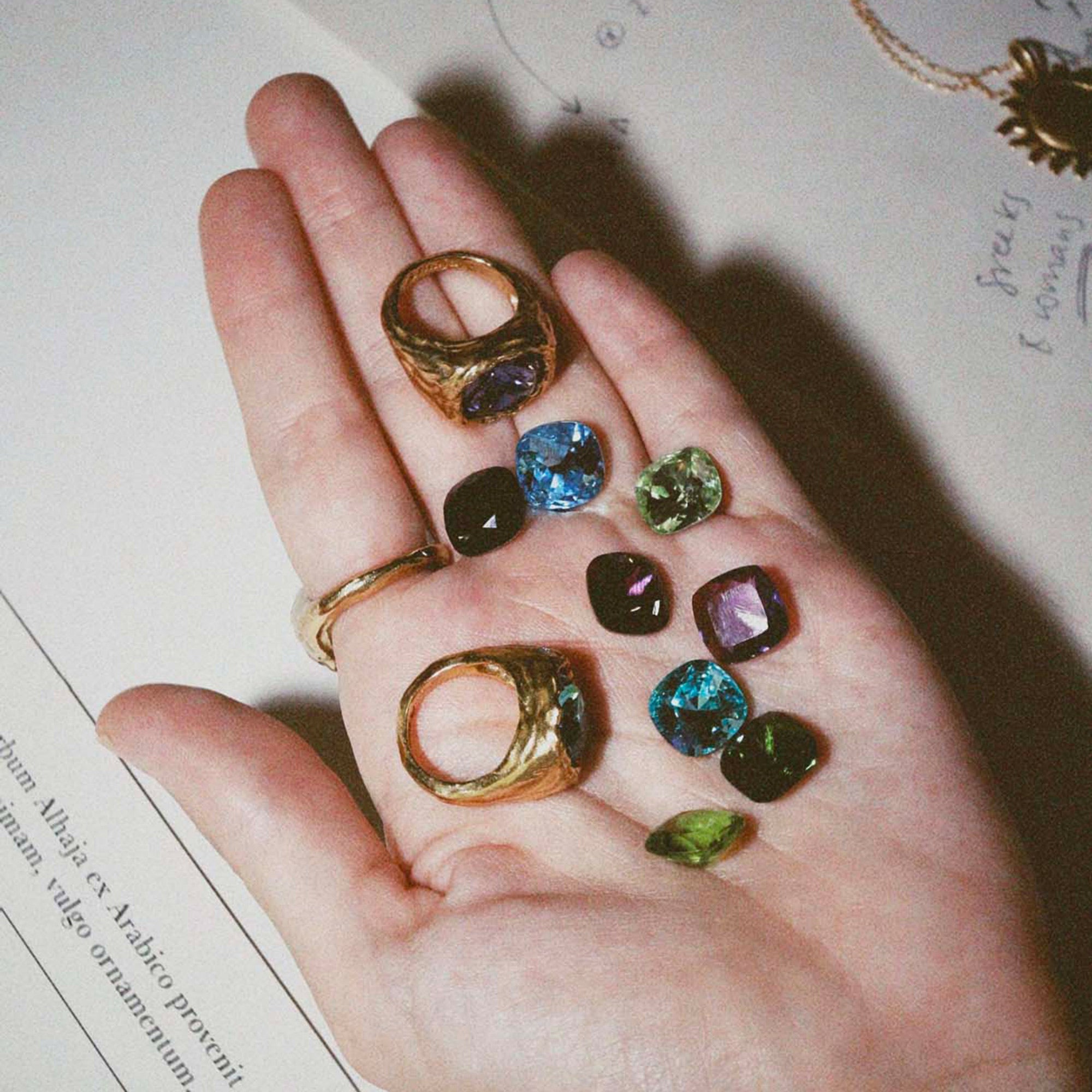 Alhaja Ring Amalfi, limette, Silber