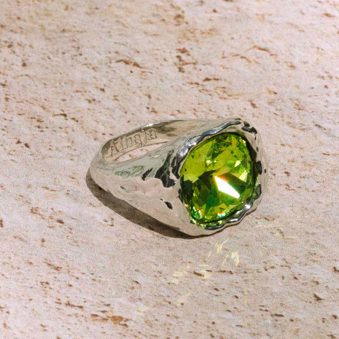 Alhaja Ring Amalfi, limette, Silber